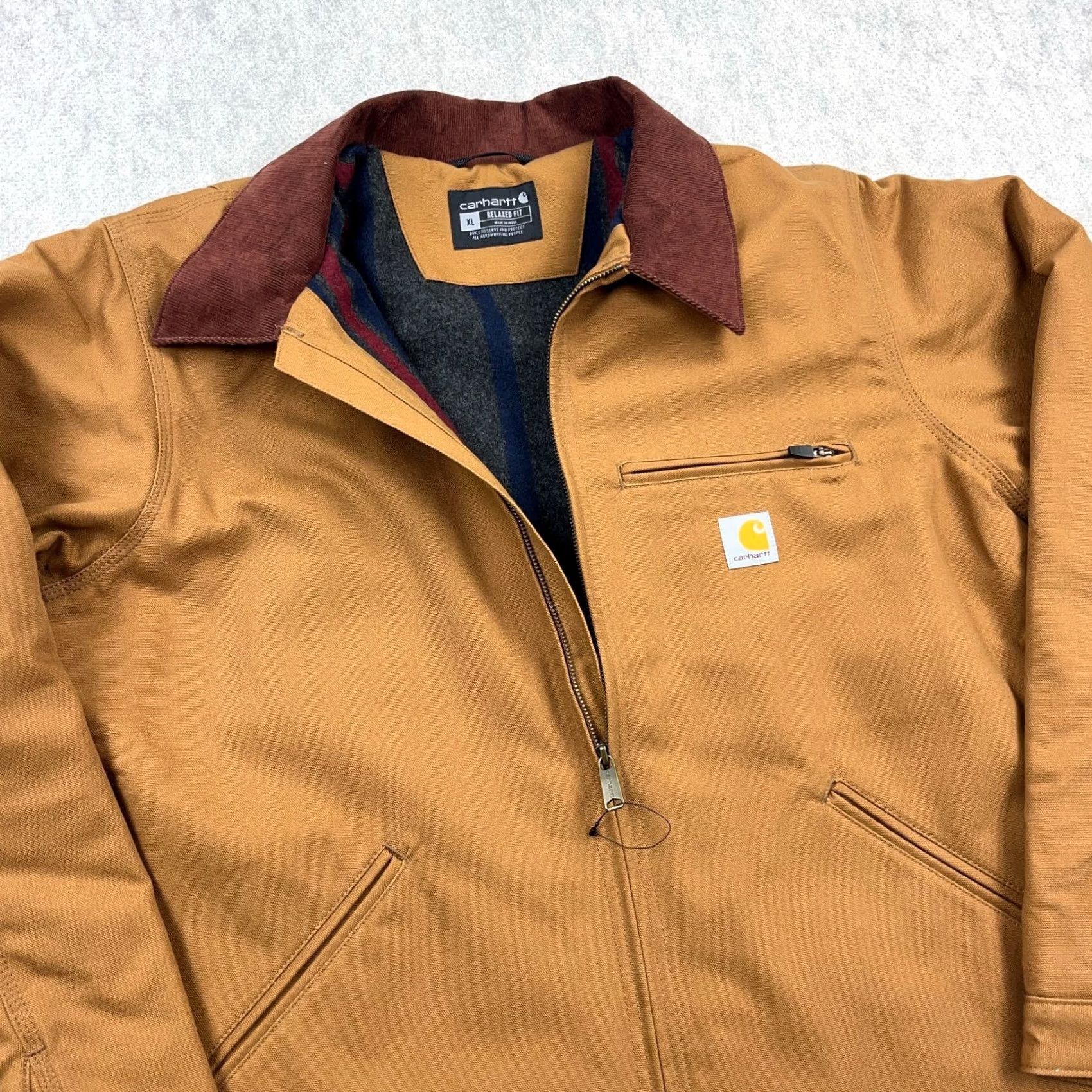Carhartt Carhartt Jacket Men XL Brown Duck Relaxed Fit Winter Lined Canvas Bomber Jacket J97 103828 BRN Size US XL / EU 56 / 4 - 3 Thumbnail