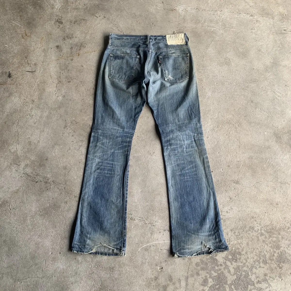 Vintage 🔥THRASHED! FLARE/BOOTCUT VTG EDWIN 401XX Jeans Denim Pants Size US 32 / EU 48 - 11 Thumbnail