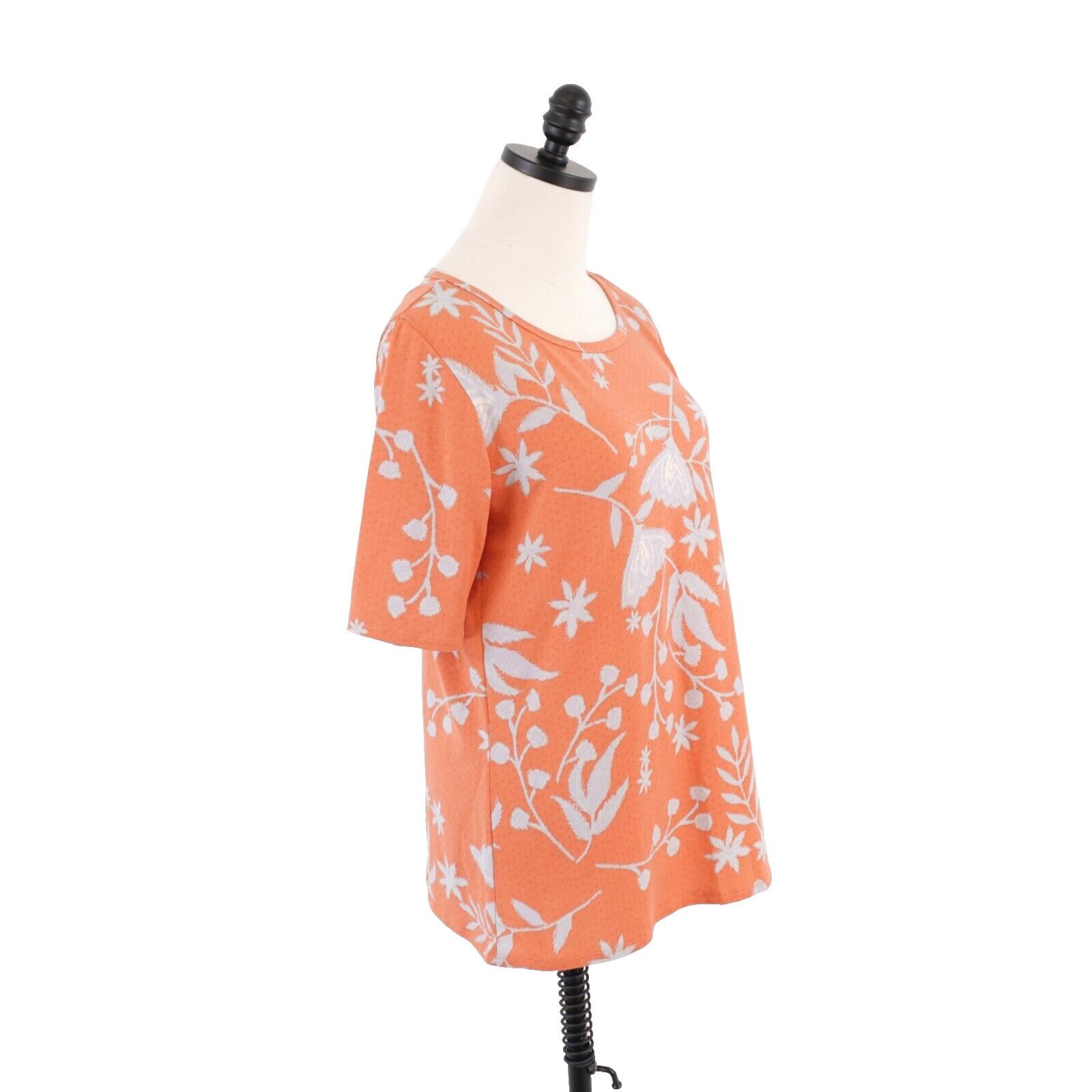 Designer NEW LuLaRoe Gigi XL Orange Floral Boat Neck Blouse Top Short Size XL / US 12-14 / IT 48-50 - 7 Thumbnail