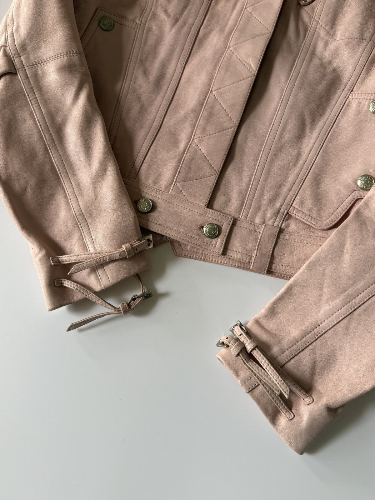 Dior Christian Dior by John Galliano S/S 2004 Pink Biker Jacket Size XS / US 0-2 / IT 36-38 - 7 Thumbnail