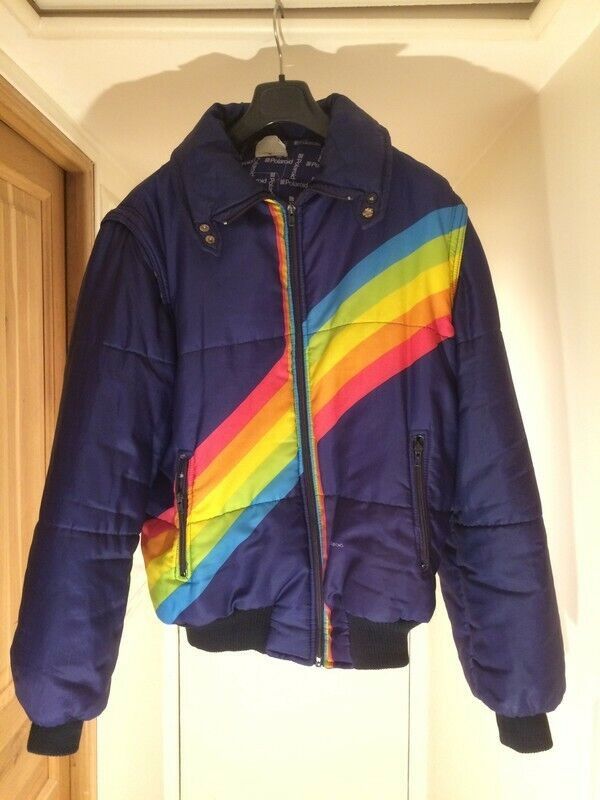 Polaroid Vintage puffer jacket Polaroid 70s rainbow Grailed