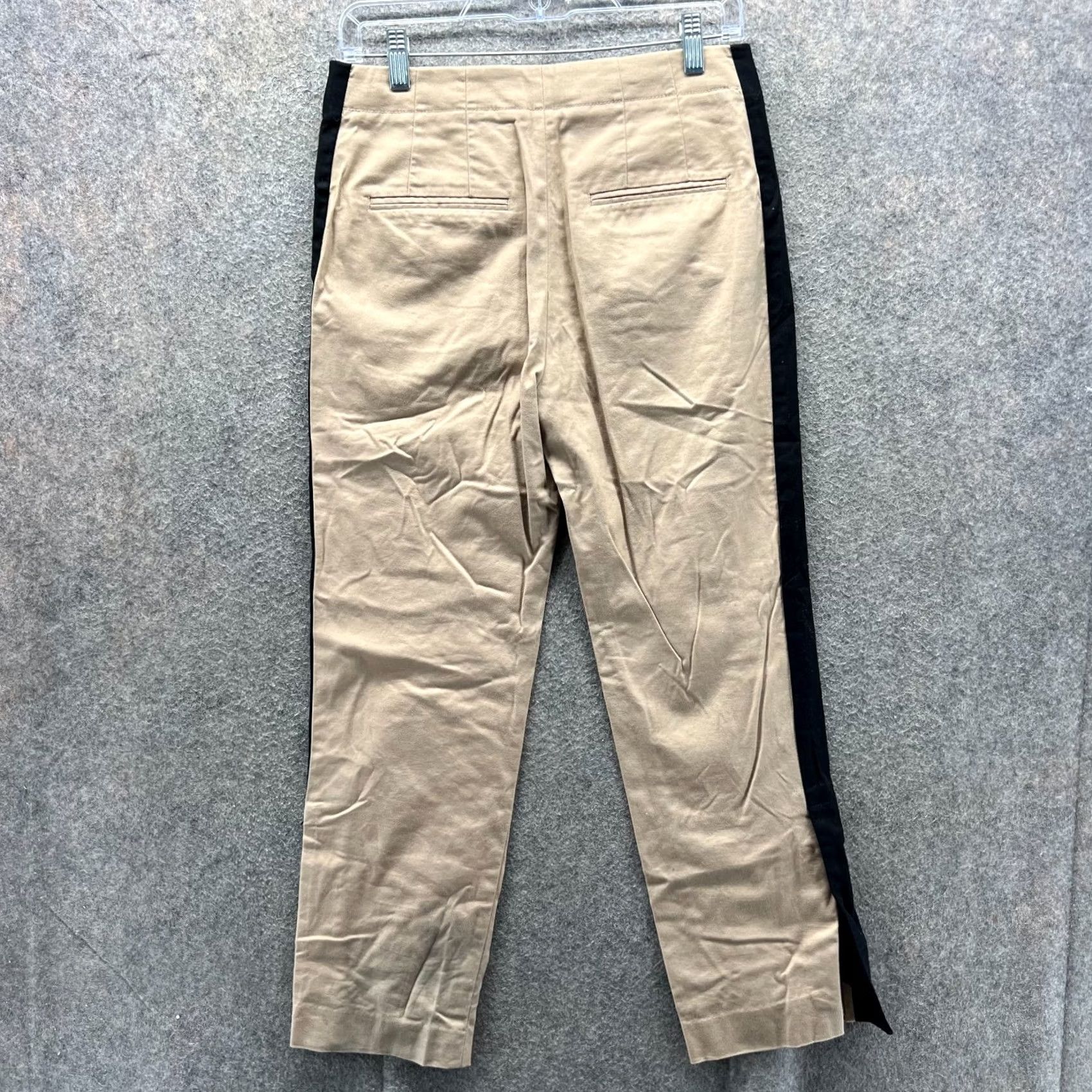 Club Monaco Club Monaco Pants Womens 2 Beige Black Side Stripe Slim Fit Trousers Tan Size 26" / US 2 / IT 38 - 2 Thumbnail