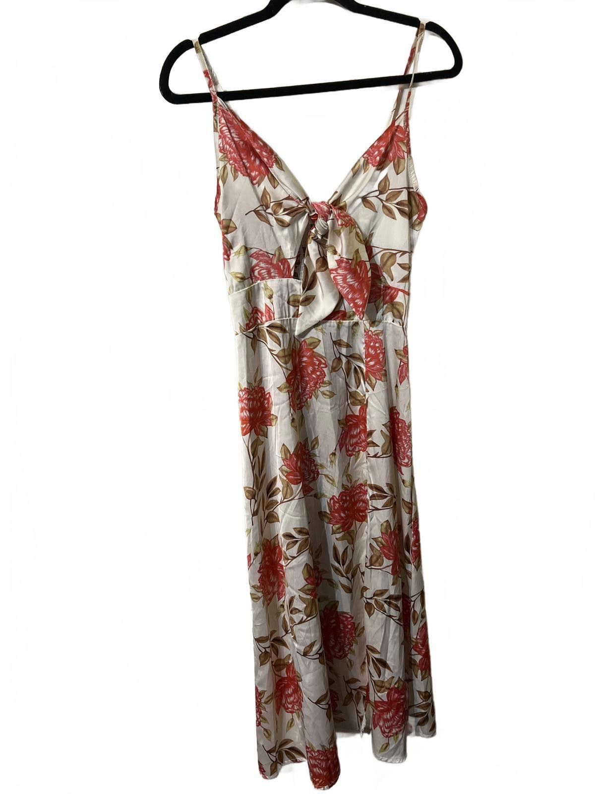 Unknown London Floral Midi Front Tie Slit Romantic Chic M slip dress Size M / US 6-8 / IT 42-44 - 2 Thumbnail