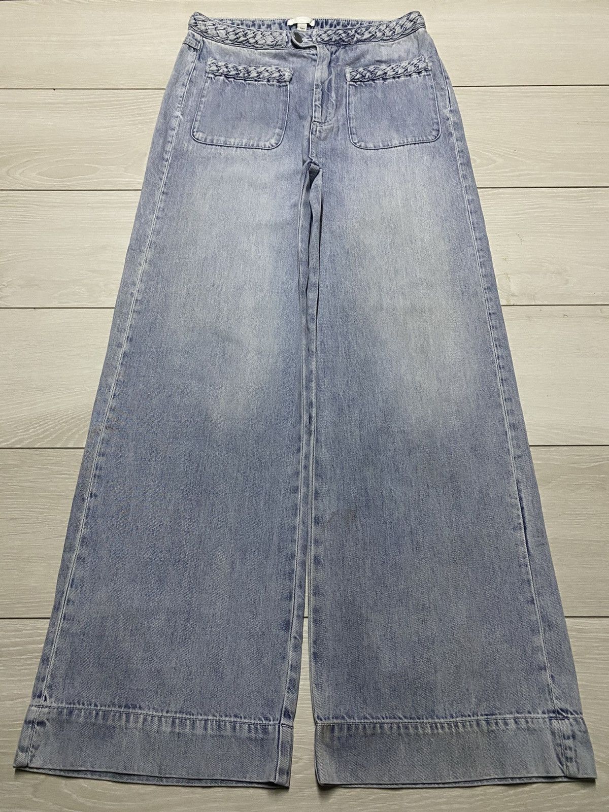 Japanese Brand H&M Bush Pants Light Wash Baggy Woman Size US 29 - 1 Thumbnail