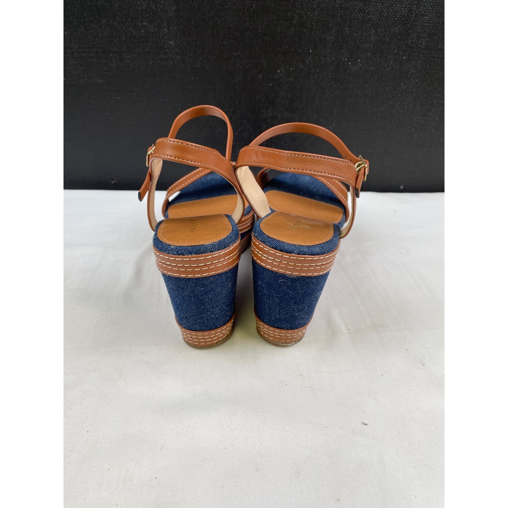 Other Rebecca Valenti Womens Tan&Blue Shoes/ Wedge Sandals Heel 3. Size US 8 / IT 38 - 5 Thumbnail