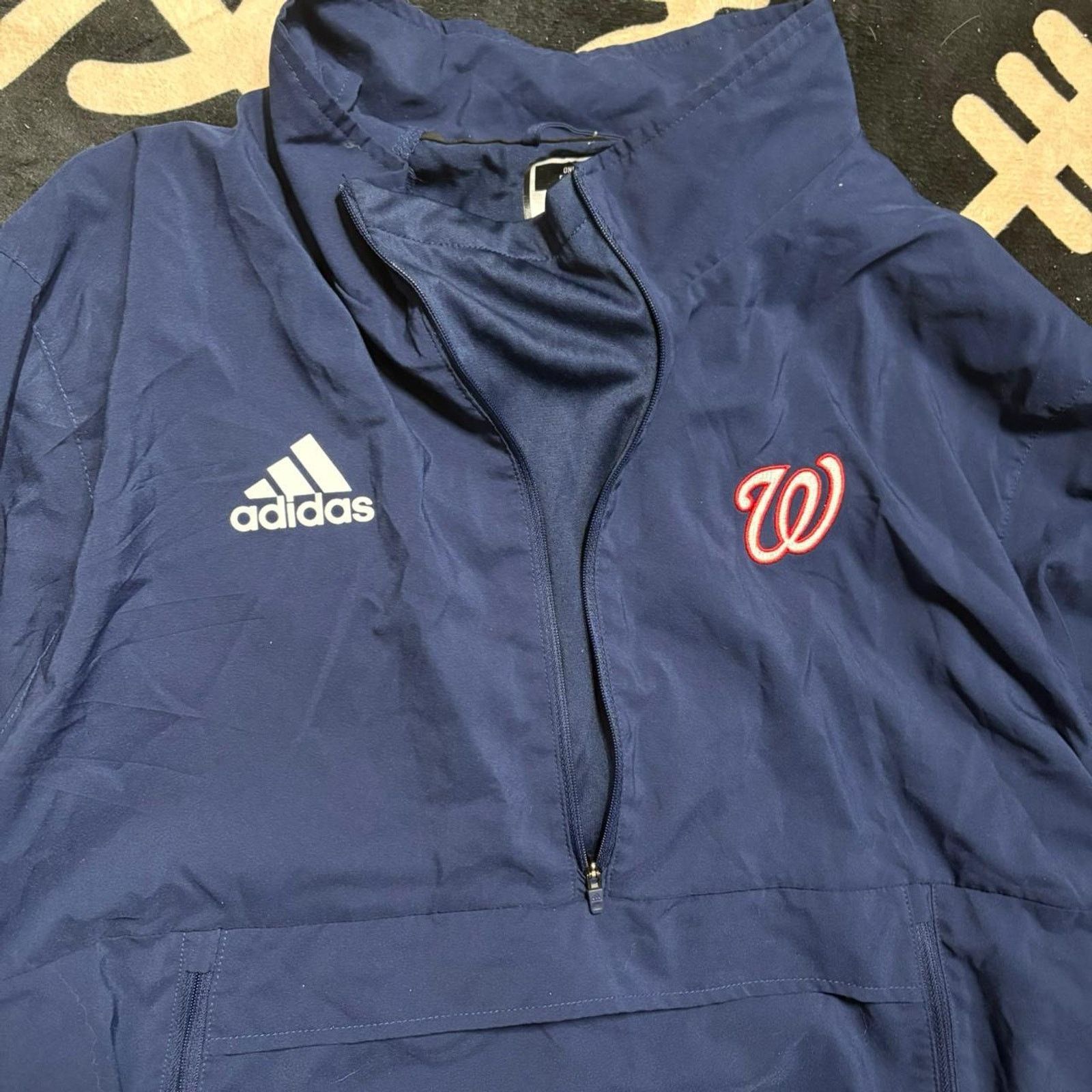 Adidas Navy adidas official team issued Washington Nationals 1/4zip Size US XL / EU 56 / 4 - 3 Thumbnail