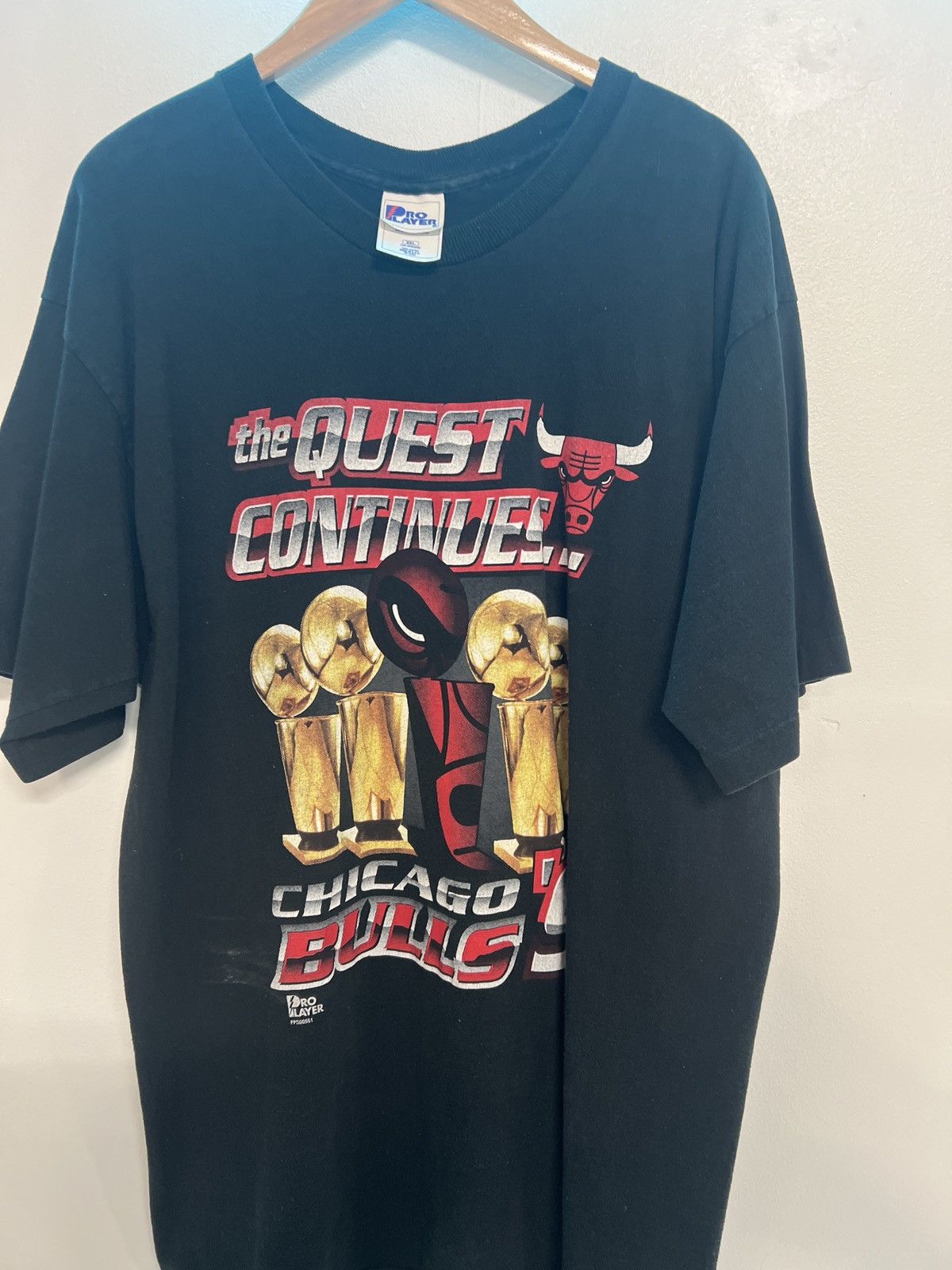 image of Vintage Chicago Bulls Nba Finals Tee in Black, Men's (Size 2XL)