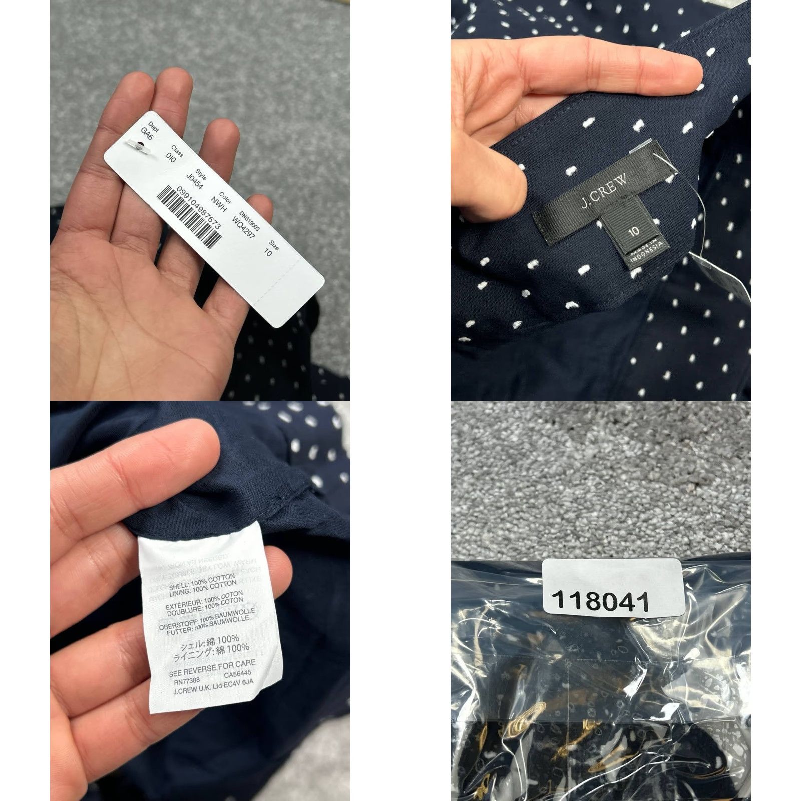 J.Crew J Crew Tie Waist Shorts Womens 10 Blue Clip Dot Cotton High Rise Side Zip New Size 32" / US 10 / IT 46 - 8 Thumbnail