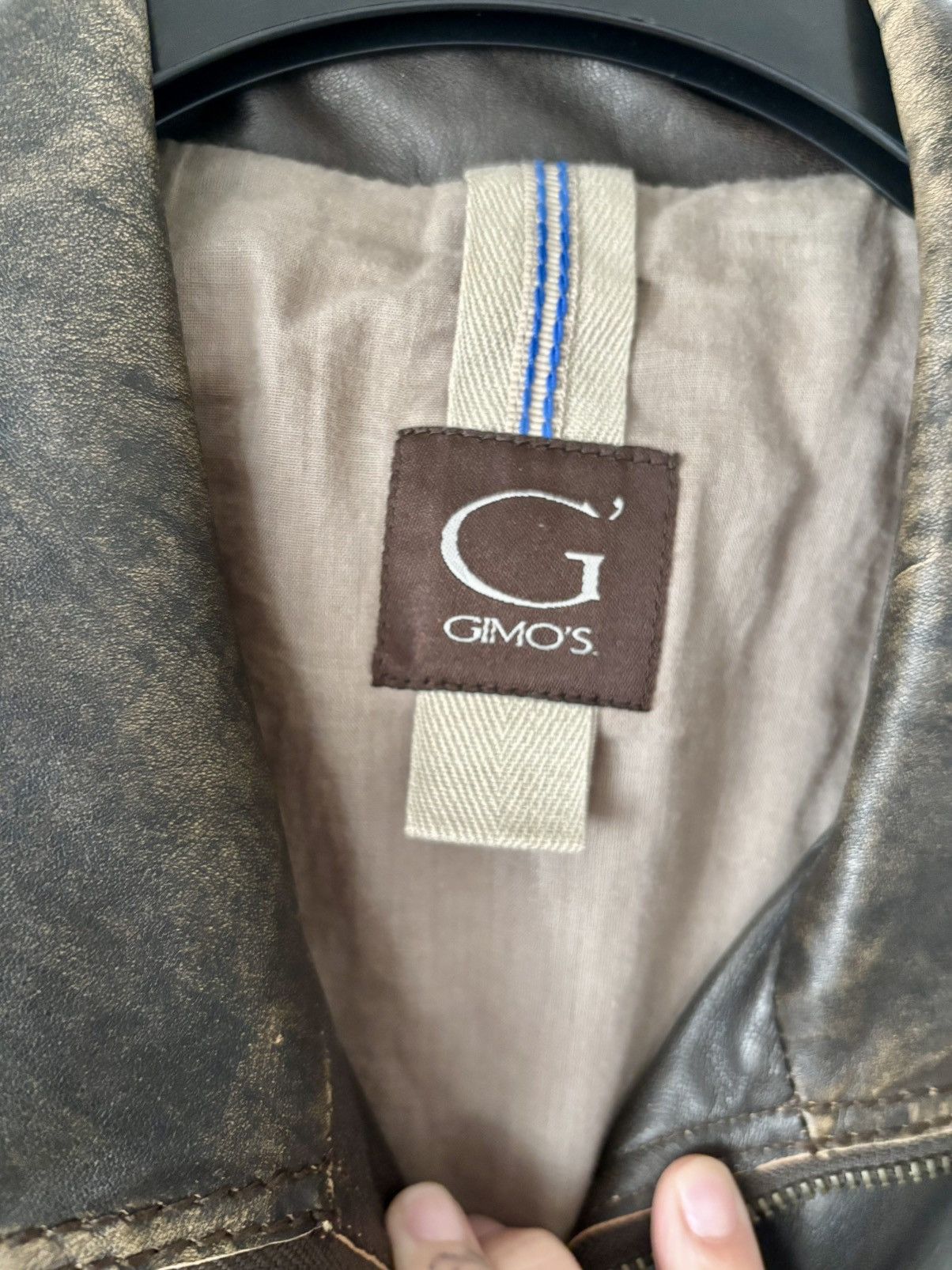 Gimo's Mens Italian Leather Jacket: Gimo’s “Marverick”EU 56 (Large) Size US XL / EU 56 / 4 - 9 Thumbnail