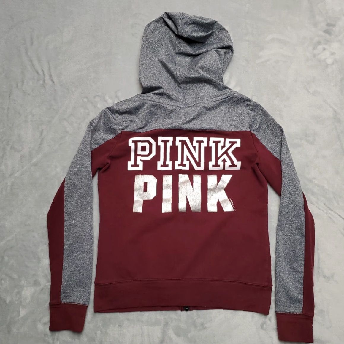 Pinko VINTAGE Pink Victorias Secret Hoodie Women S Maroon Dog Long Sleeve Full Zip Sweatshirt Size S / US 4 / IT 40 - 5 Thumbnail