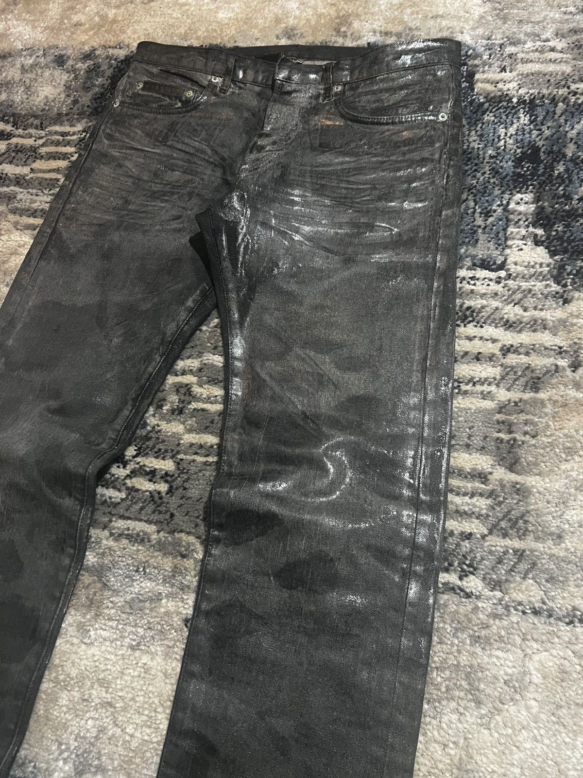 Dior × Hedi Slimane Dior Hedi Slimane AW05 Black Luster Wax Denim In The Morning Size US 32 / EU 48 - 2 Thumbnail