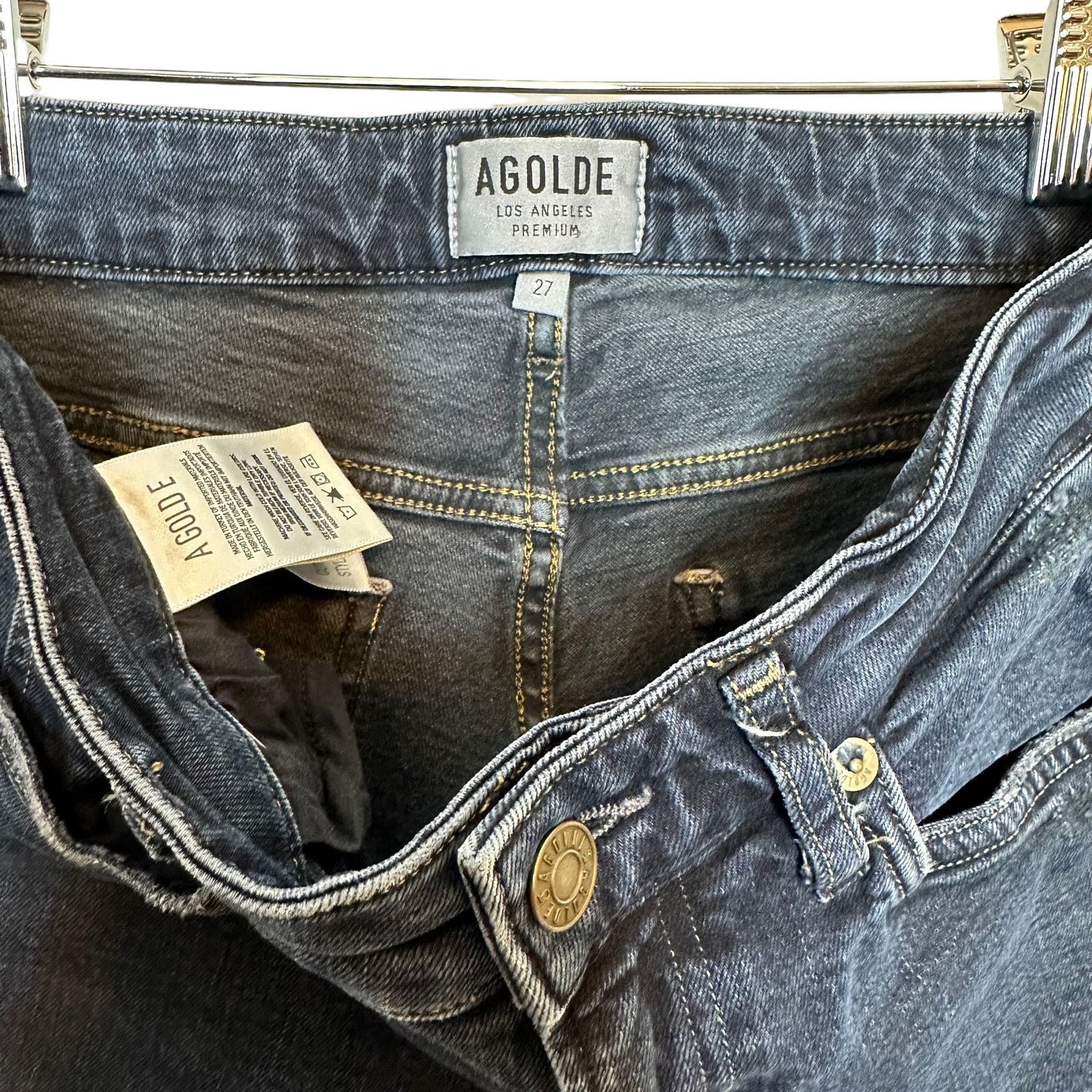 Agolde AGOLDE Lara Skinny Low Rise Distressed Ripped Jeans Size 27 Size 27" / US 4 / IT 40 - 4 Thumbnail