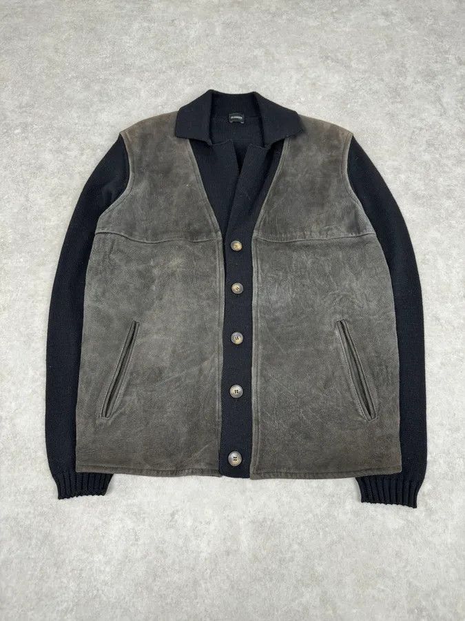 Jil Sander Jil Sander Black Wool & Grey Leather Jacket Size US M / EU 48-50 / 2 - 1 Thumbnail