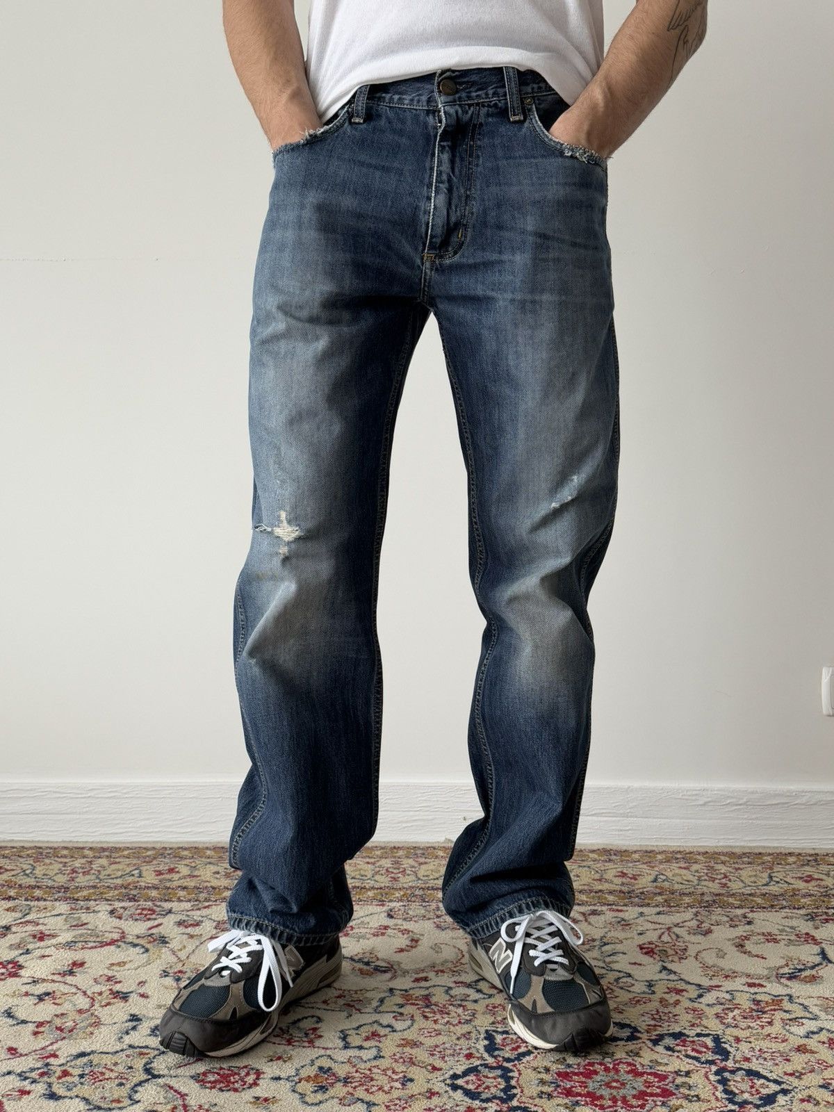 Carhartt × Carhartt Wip × Vintage Vintage Carhartt WIP Skate Destroyed Jeans Pants Size US 32 / EU 48 - 2 Thumbnail