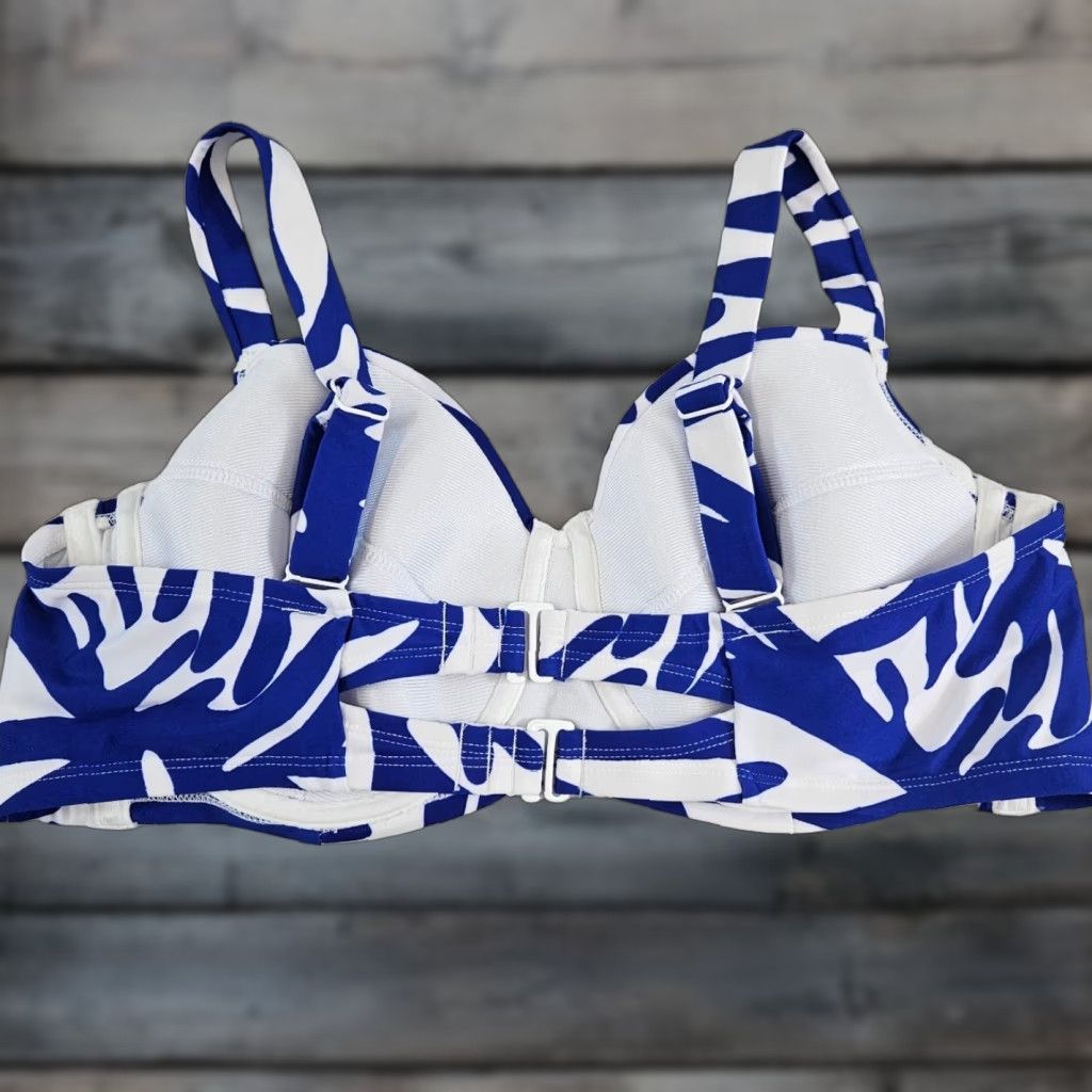 Vintage Kona Sol Bikini Top Womens Size 14 Blue White Adjustable Straps Top Size XL / US 12-14 / IT 48-50 - 1 Thumbnail
