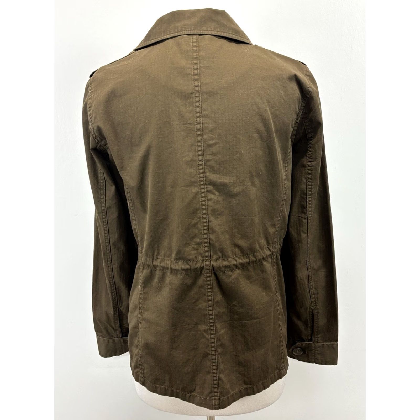 J.Crew J.CREW Utility Field Jacket Womens M Brown Drawstring Military Safari Pockets Shirt Jacket Size M / US 6-8 / IT 42-44 - 3 Thumbnail