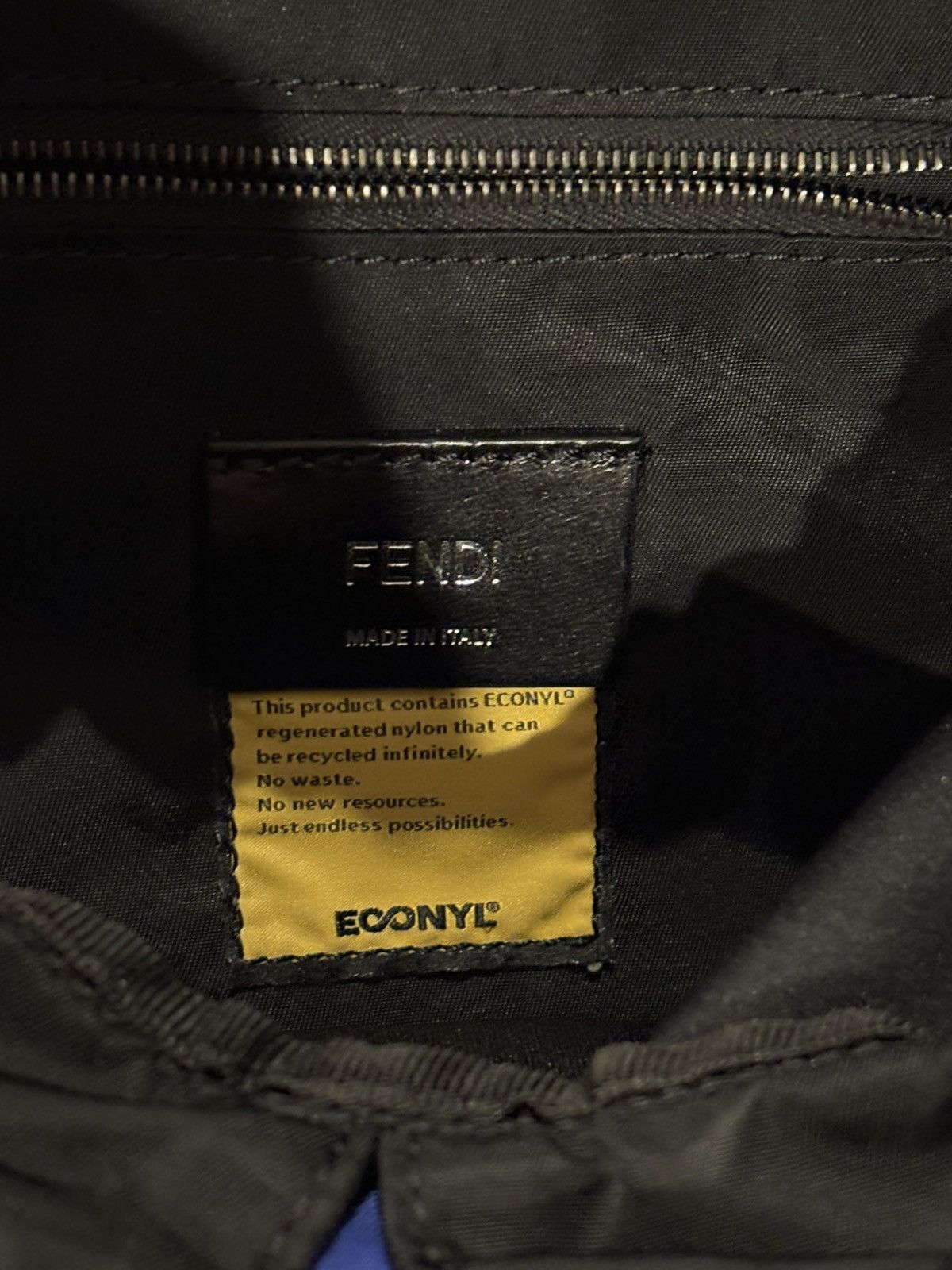Fendi Blue Nylon Baguette Sling Backpack Size ONE SIZE - 8 Thumbnail