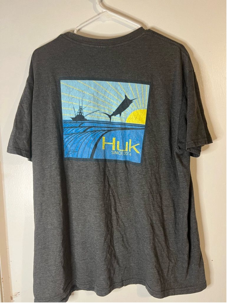Other Men's Huk T-Shirt XL Gray Graphic Tee Size US XL / EU 56 / 4 - 2 Thumbnail