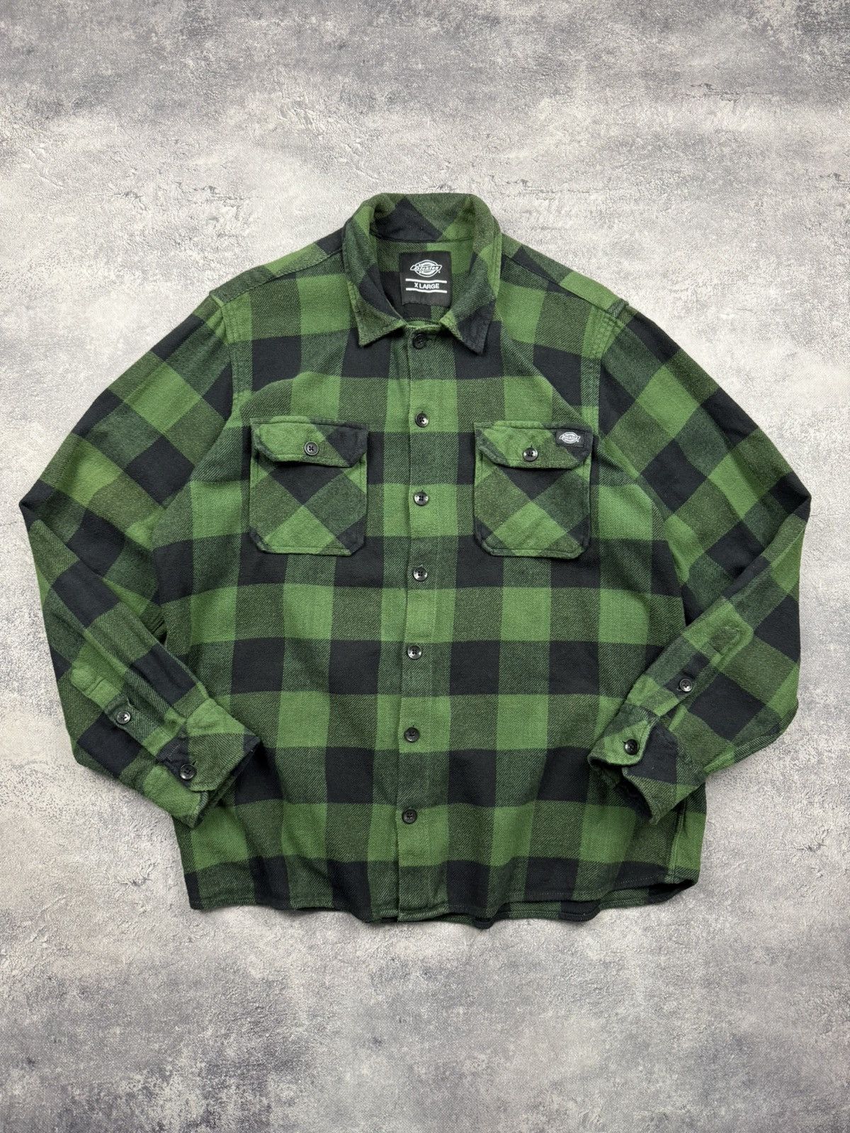 Dickies Vintage Dickies Flannel Shirt Green Checkered Button Up Y2K Size US XL / EU 56 / 4 - 1 Thumbnail