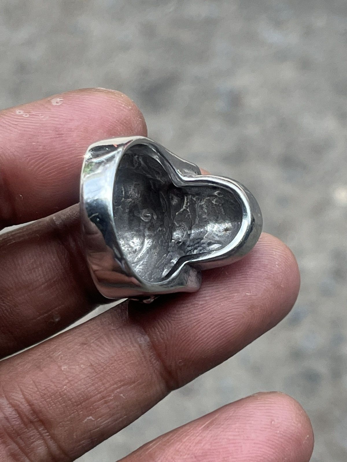 If Six Was Nine Hardcore Punk Skull Rose Ring Chrome Style Size ONE SIZE - 7 Thumbnail