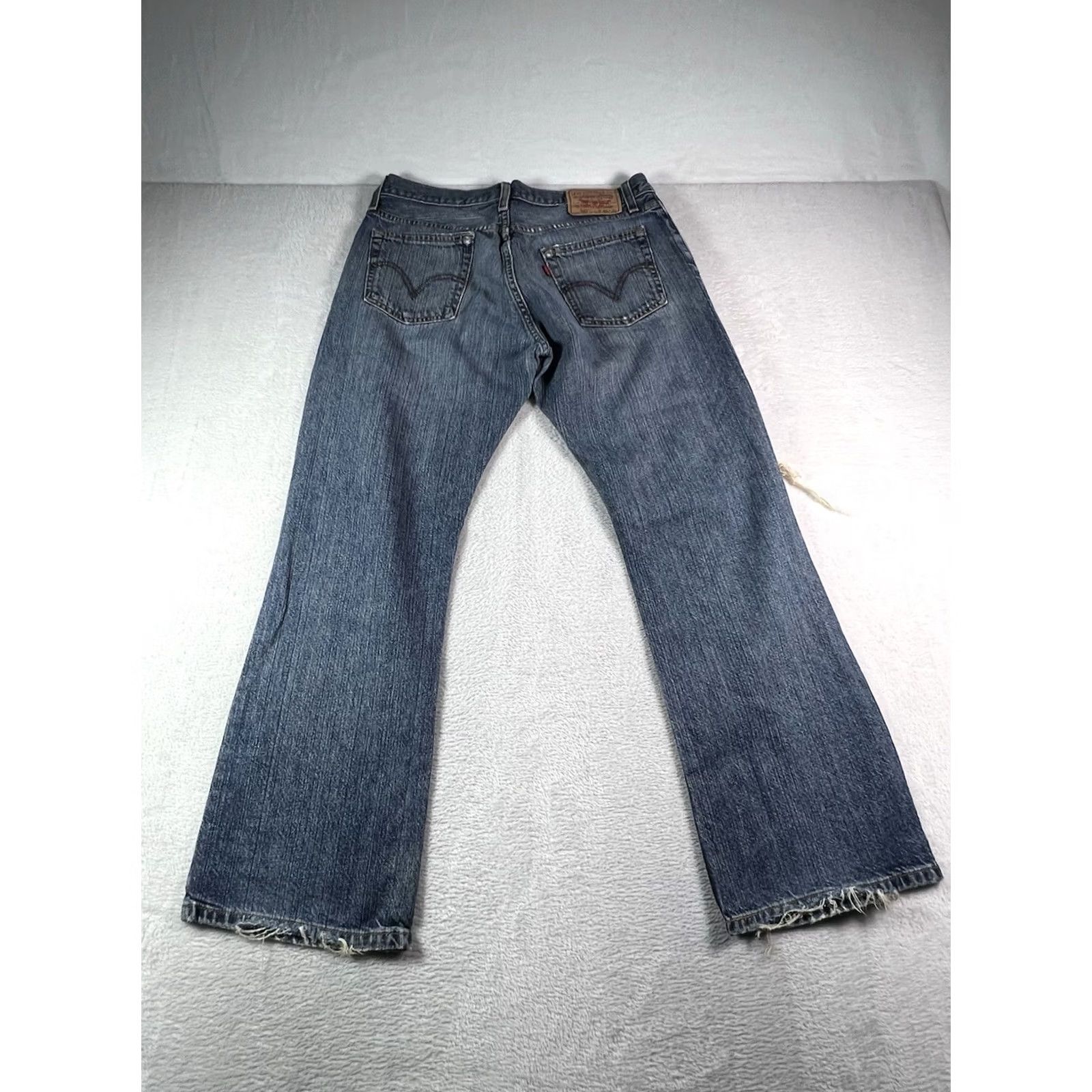 Levi's VINTAGE Levi's 527 Jeans Mens Regular Bootcut 33x30 Blue Denim Distressed Cowboy 90s USA Mens Size US 33 - 2 Thumbnail