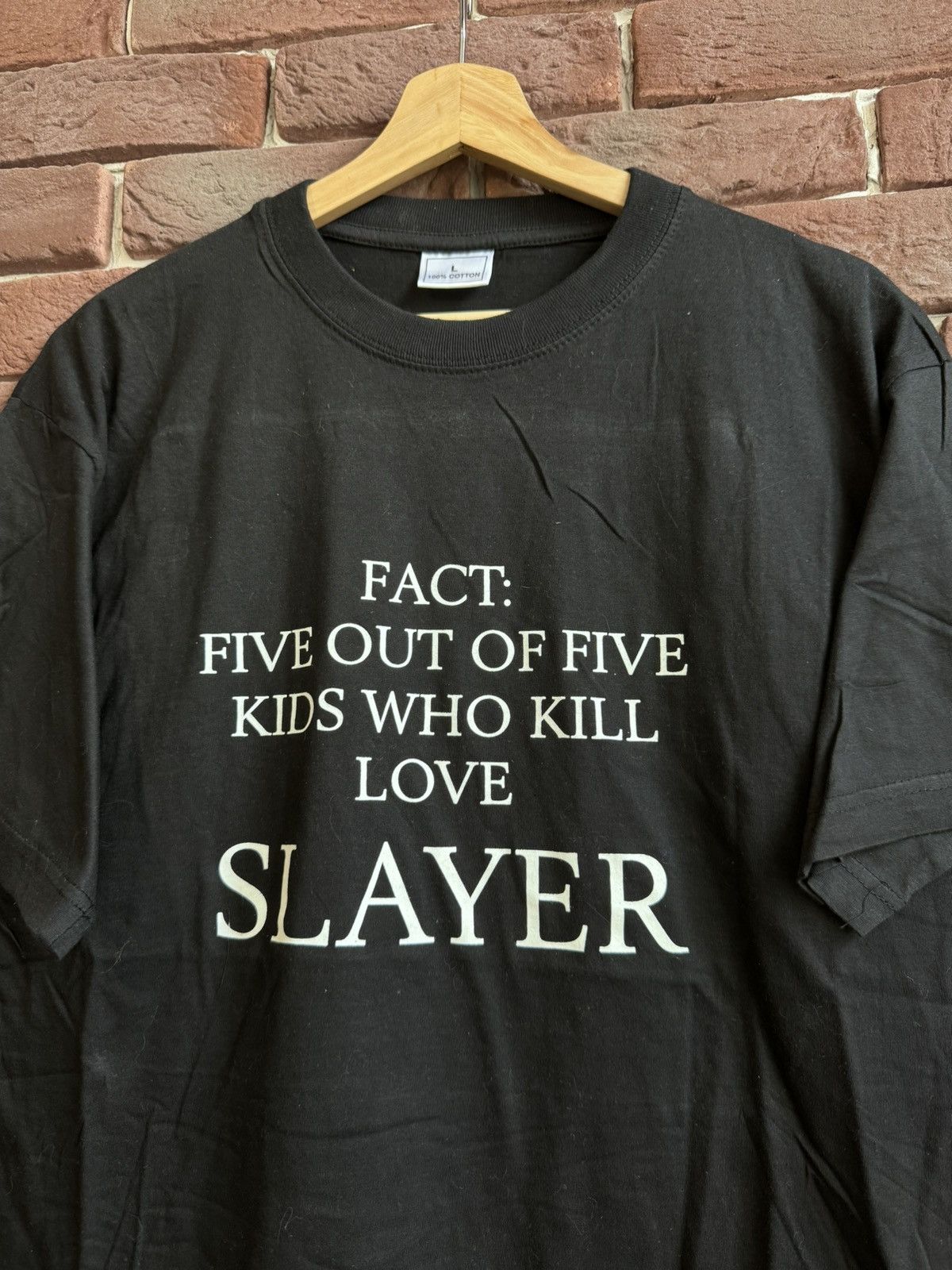 Band Tees Rare Vintage 90s Slayer Newspaper Title Metal Band Tee L Size US L / EU 52-54 / 3 - 2 Thumbnail