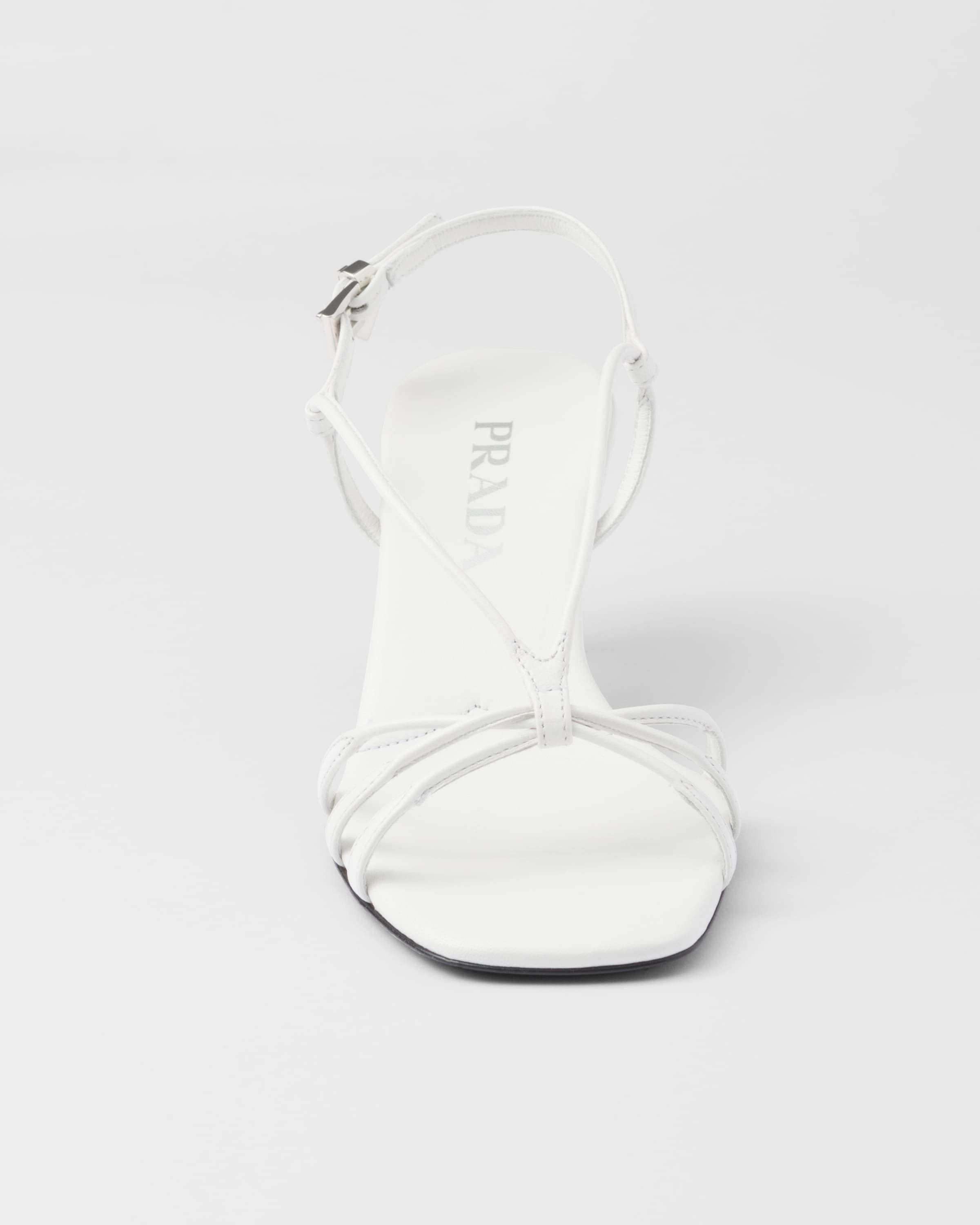 Prada os11x0326 Heeled Leather Sandals in White Size US 8.5 / IT 38.5 - 6 Thumbnail