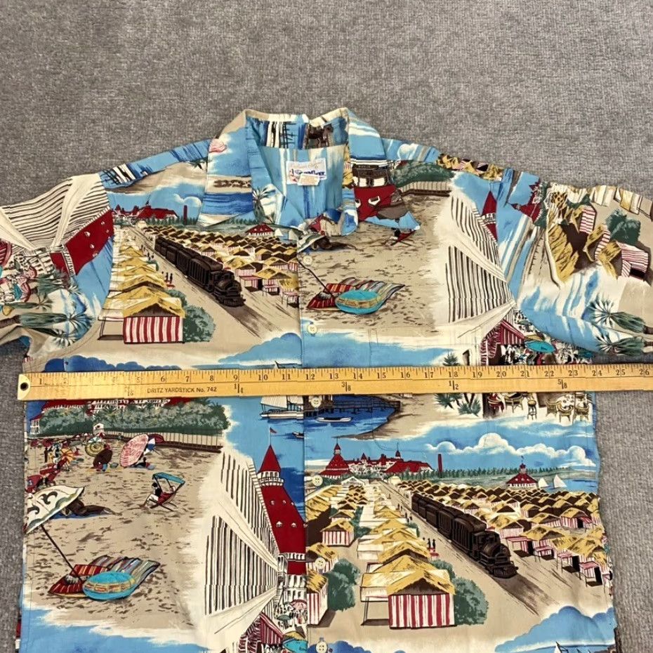 Reyn Spooner REYN SPOONER Shirt Mens Medium Button Hawaiian Exclusive Island Beach Print S/S Size US M / EU 48-50 / 2 - 6 Thumbnail