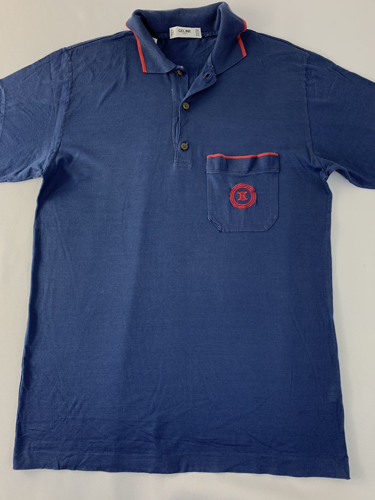 Celine Celine Paris Made In Italy Single Pocket Polo Tee T-shirt Size US S / EU 44-46 / 1 - 3 Thumbnail