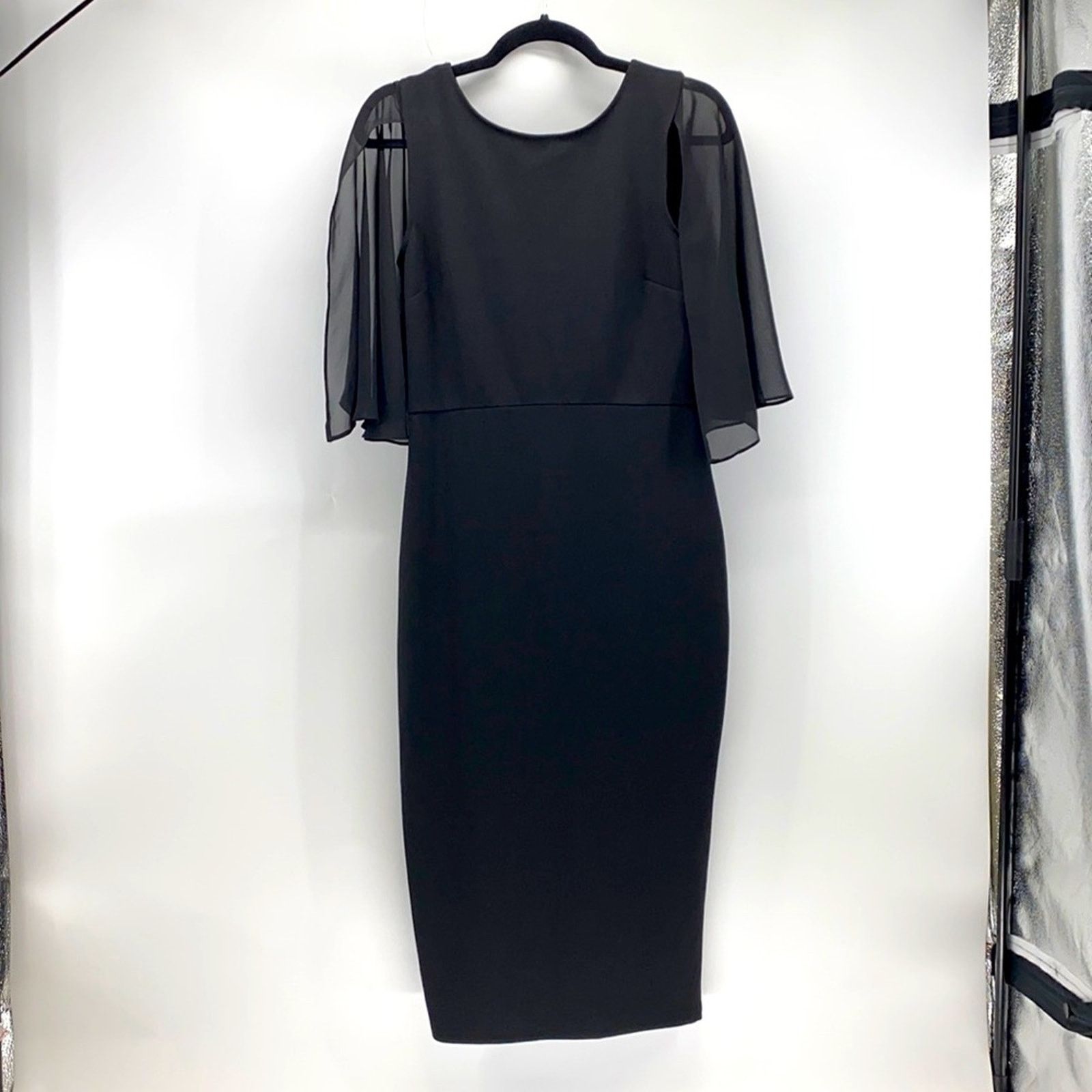 Asos ASOS DESIGN woven mix cape back pencil dress Holiday Size M / US 6-8 / IT 42-44 - 2 Thumbnail