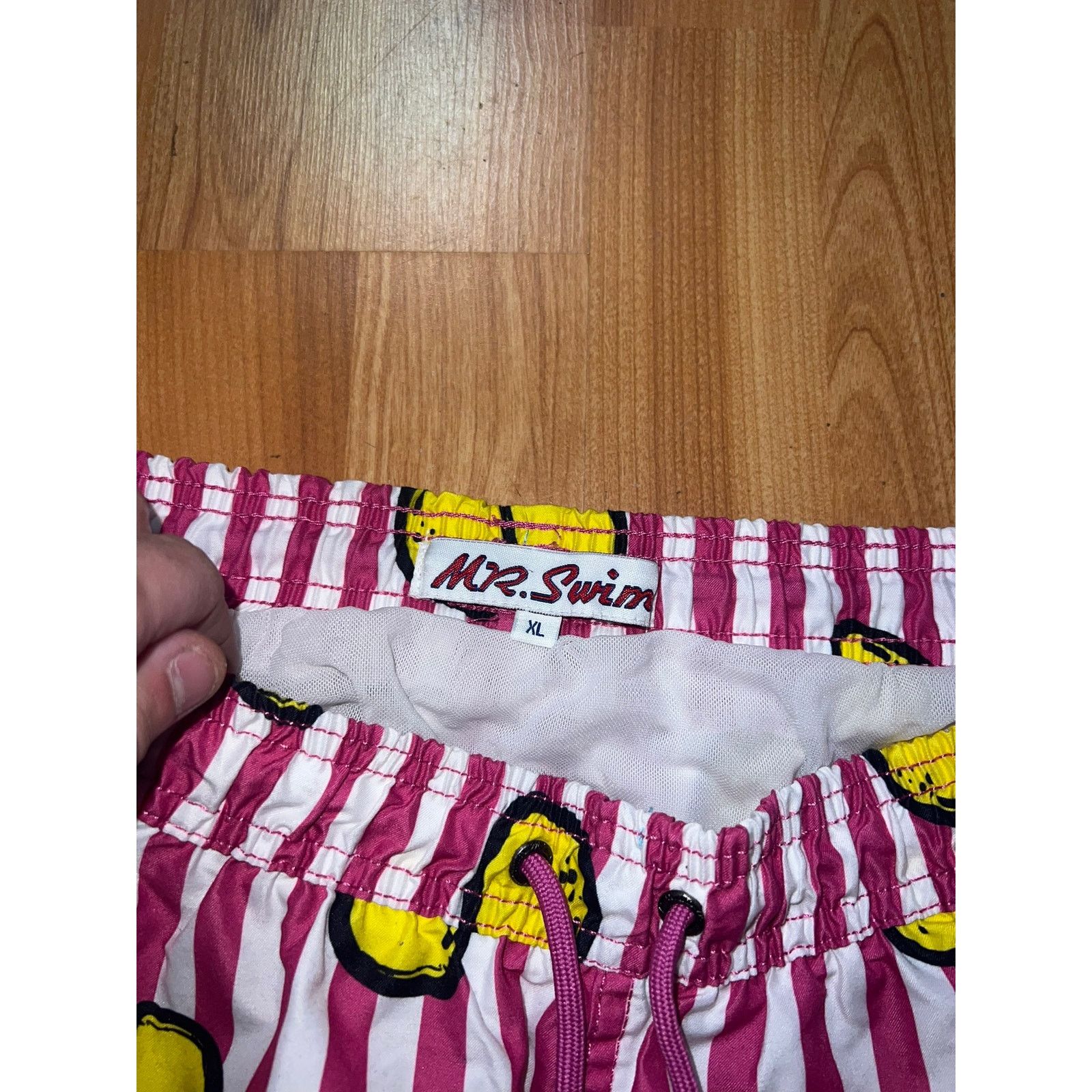 Vintage Mr Swim Lemon Swim Shorts Trunks Lemons Pink Fruit XL Size US 36 / EU 52 - 5 Thumbnail