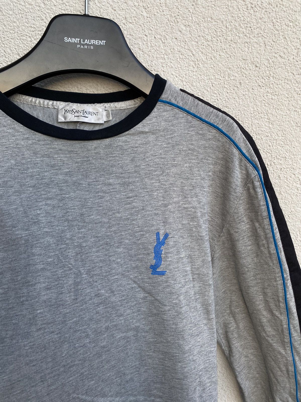 Yves Saint Laurent Big Logo YSL Longsleeve Rare Size US L / EU 52-54 / 3 - 2 Thumbnail