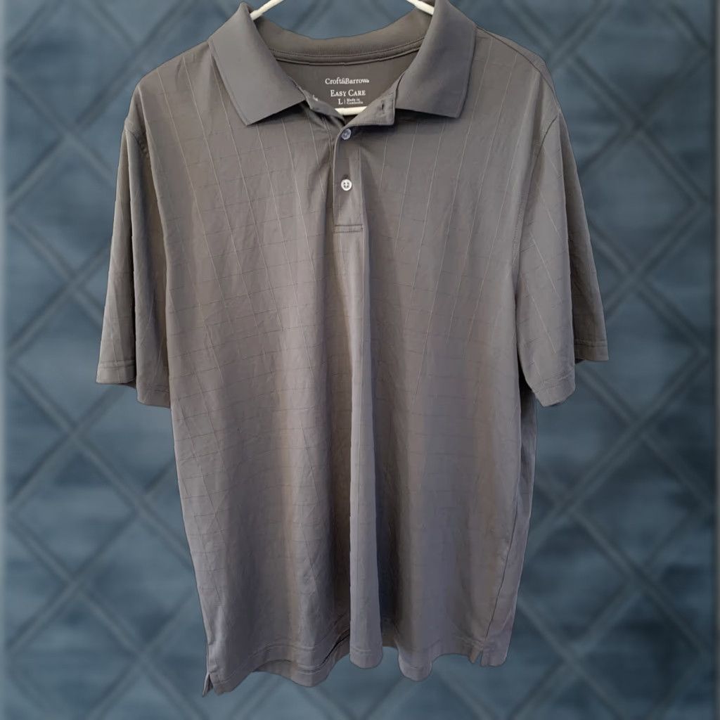 Croft & Barrow Croft & Barrow Polo Shirt Men L Gray Easy Care Short Sleeve Poly Stretch Knit 90s Designer Casual Size US L / EU 52-54 / 3 - 1 Thumbnail