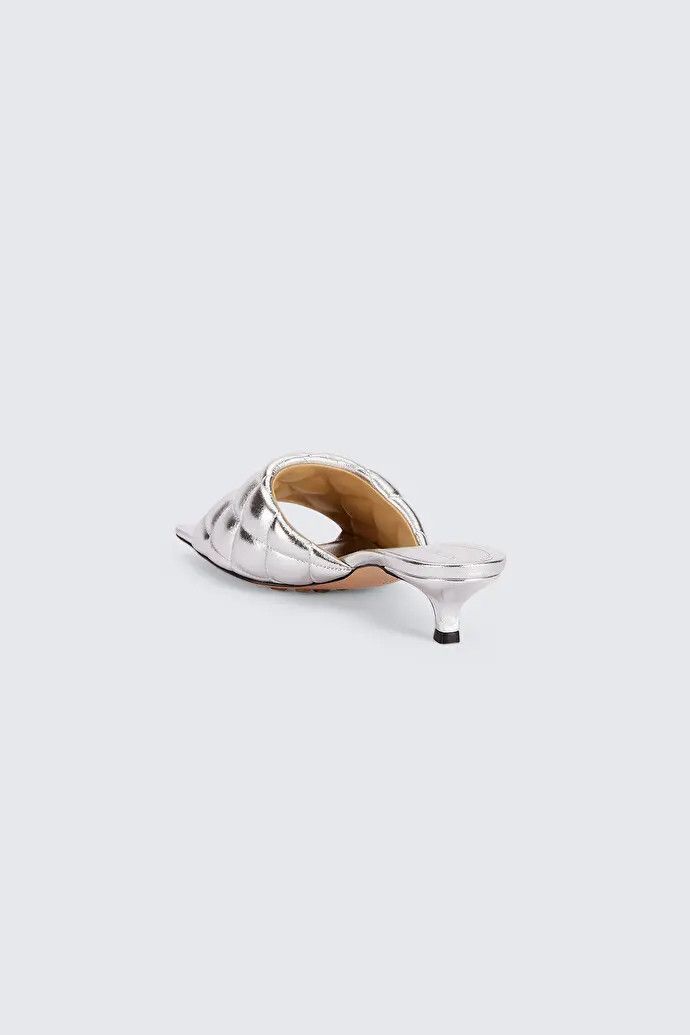 Bottega Veneta o1n1vont1224 Padded Sandal Mules in Silver Size US 9.5 / IT 39.5 - 2 Thumbnail
