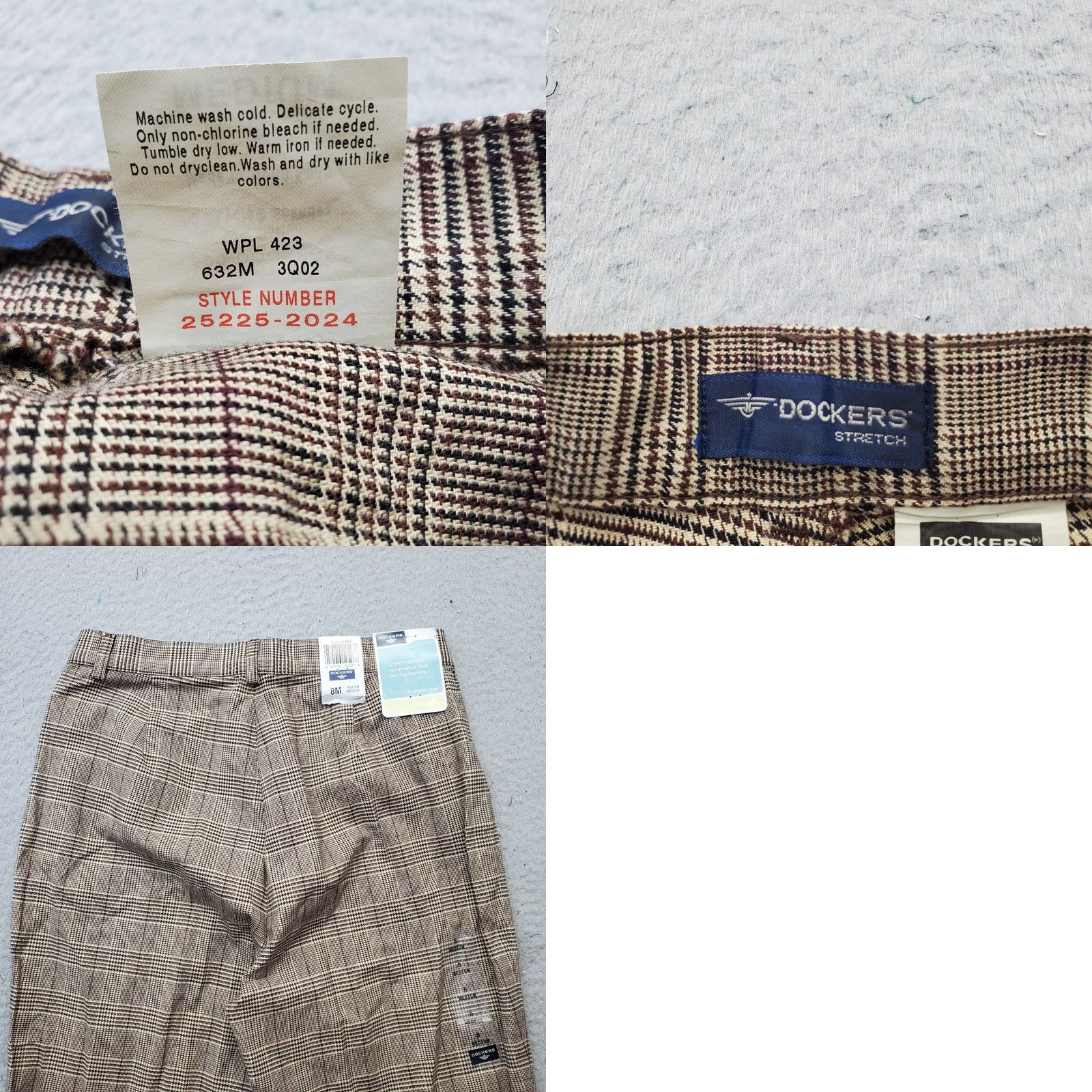 Dockers DOCKERS Pants Womens 8M Multi Houndstooth Plaid Stretch Tapered Regular Waist Casual Sh... Size 30" / US 8 / IT 44 - 8 Thumbnail