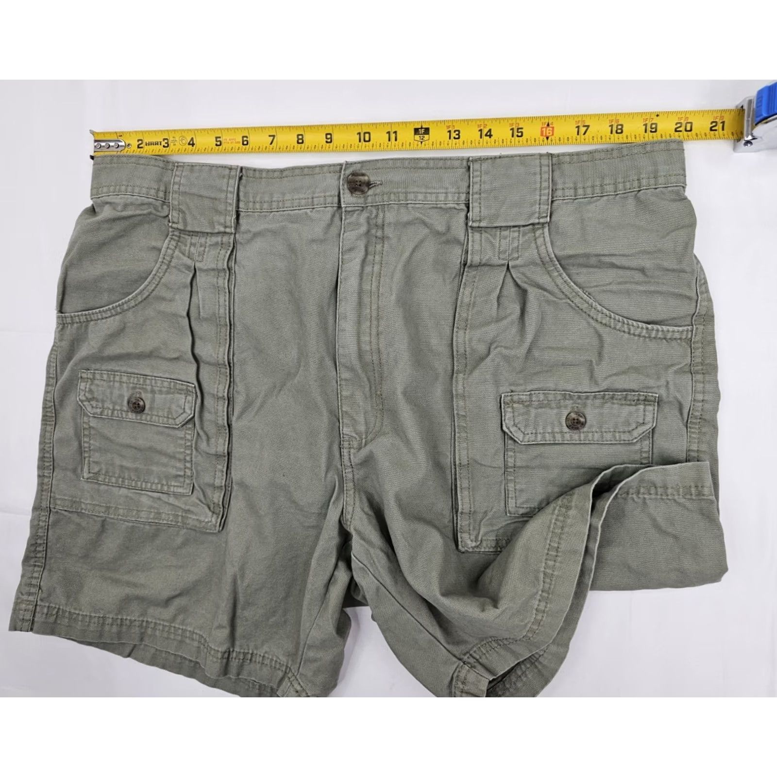 Olive RedHead Olive Green Carpent­er Shorts Men 42 7" Inseam Stretch Cargo Pocket Durable EUC Size US 42 / EU 58 - 5 Thumbnail