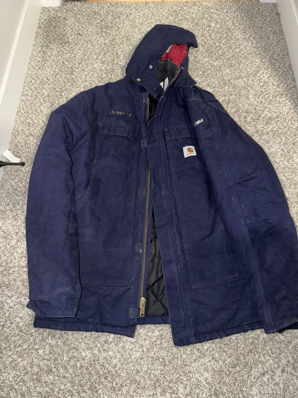 Carhartt Vintage Carhartt Hooded Work Jacket Duck Canvas US West Size US XL / EU 56 / 4 - 1 Thumbnail