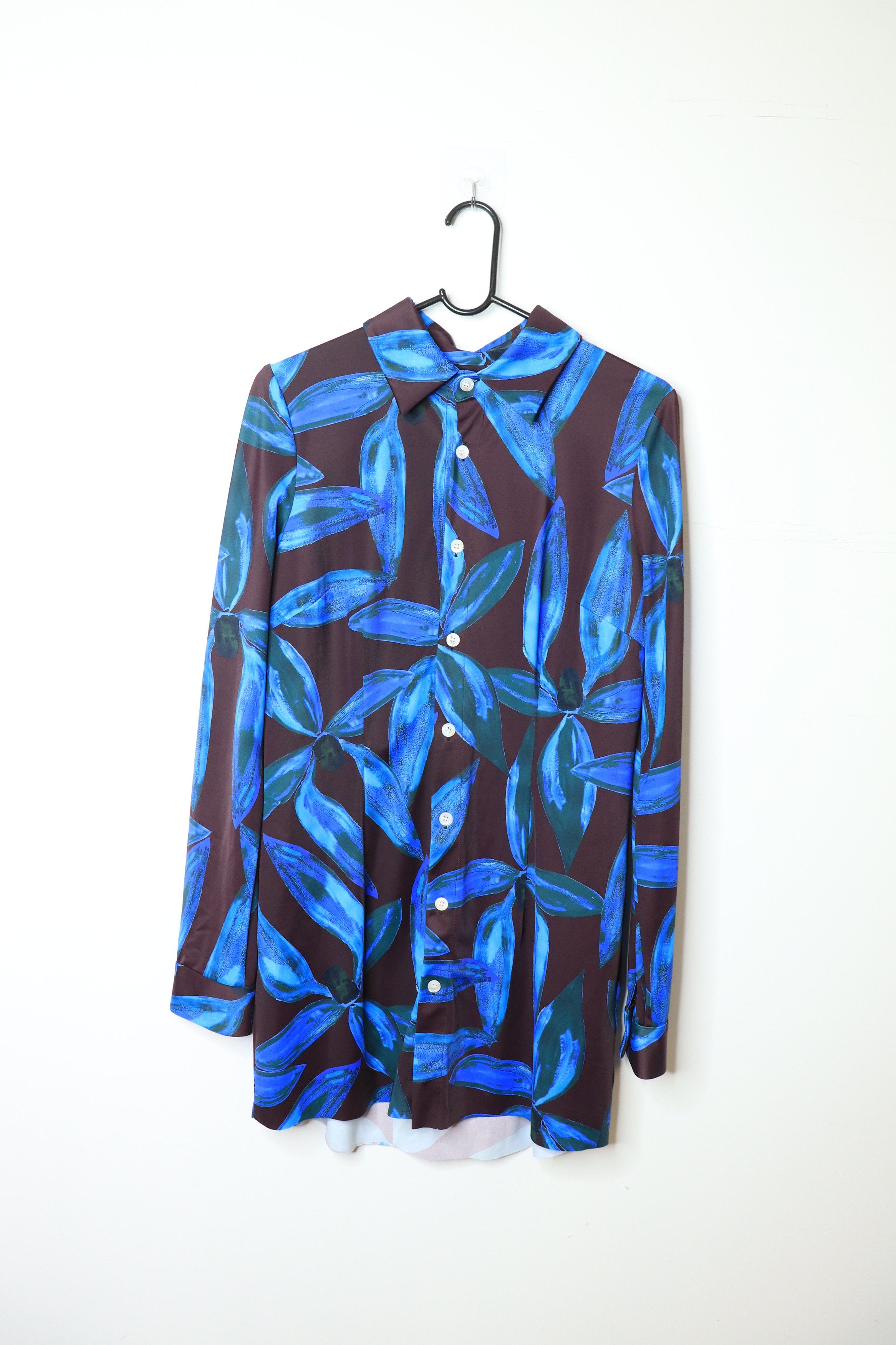Louisa Ballou Purple floral printed mini shirt dress - M Size M / US 6-8 / IT 42-44 - 1 Thumbnail