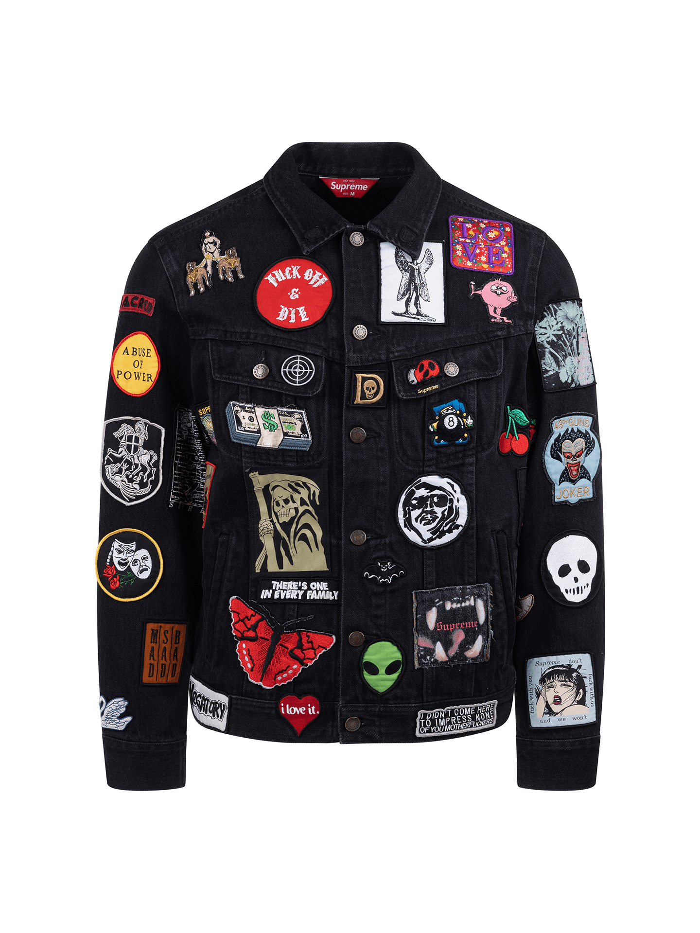 Supreme Supreme Velvet Trucker Jacket Black Sacred Hearts | Grailed