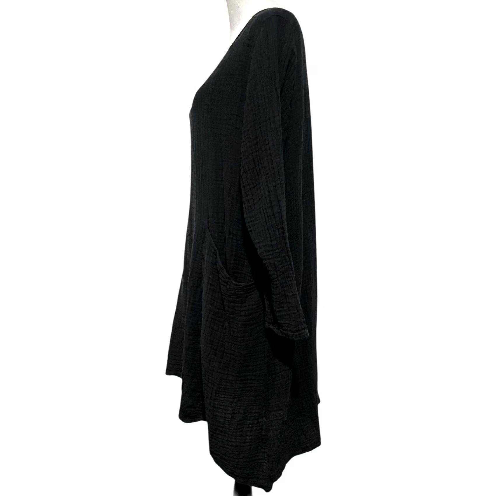Vintage Shannon Passero Dress Tunic Black 100% Cotton Long Sleeve Sz L Gauzy Vintage? No Size L / US 10 / IT 46 - 5 Thumbnail