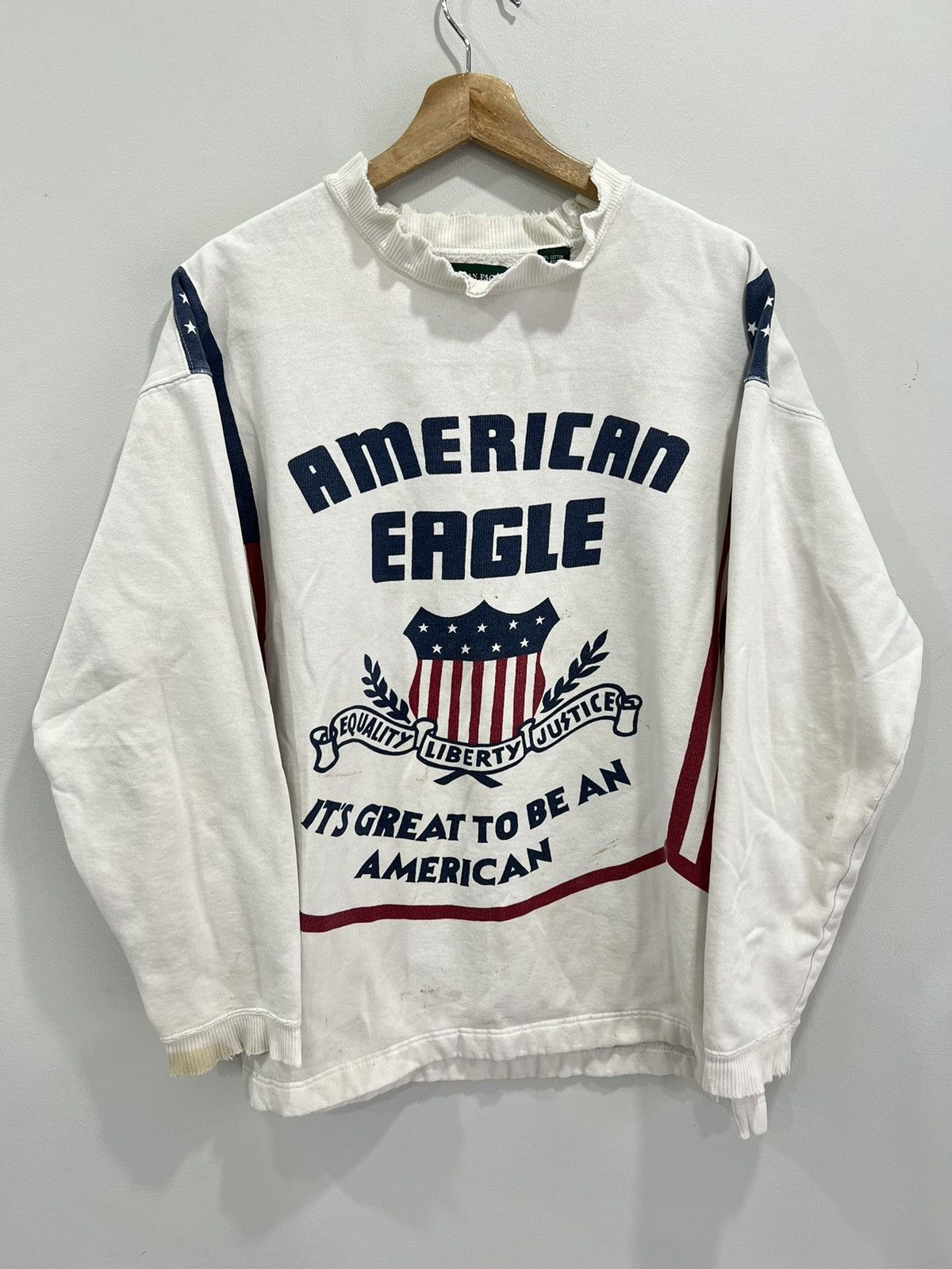 Vintage Vintage 90s American Eagle Sweater Big Print sweatshirt Size US XL / EU 56 / 4 - 1 Thumbnail