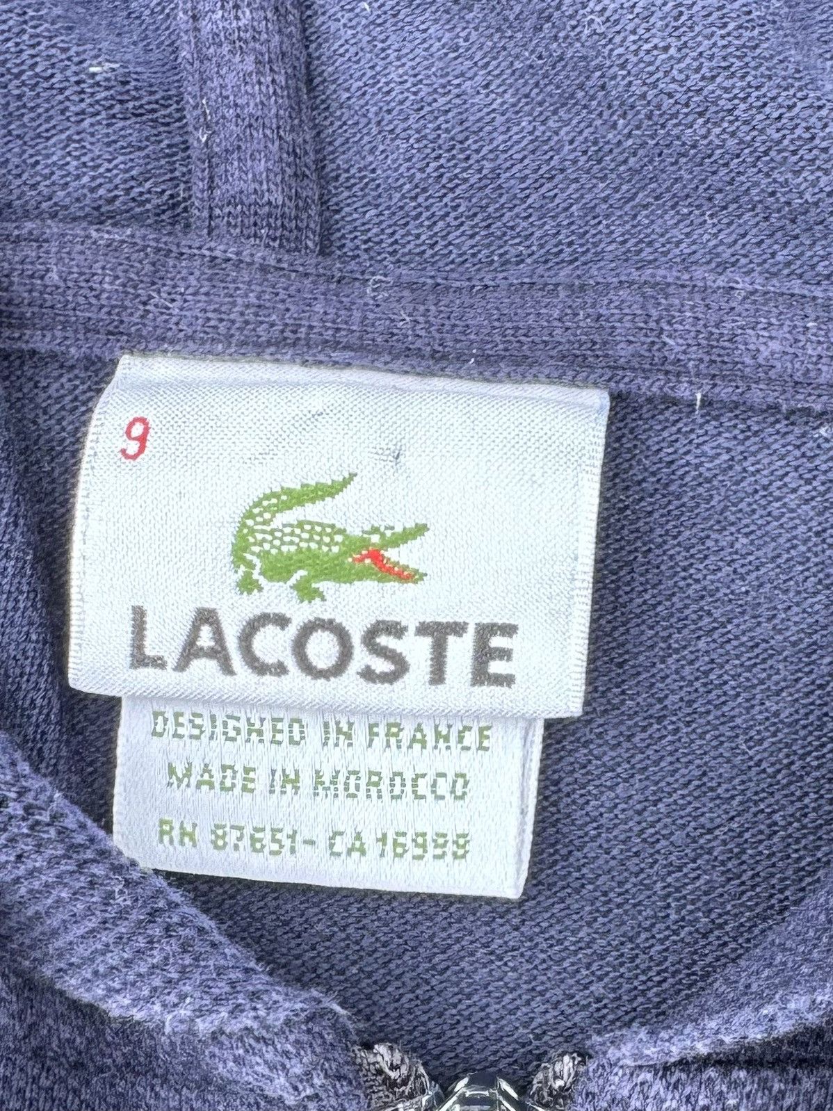 Lacoste × Vintage Vintage Lacoste Big Logo Embroidered Zip Hoodie Sweatshirt Size US L / EU 52-54 / 3 - 3 Thumbnail