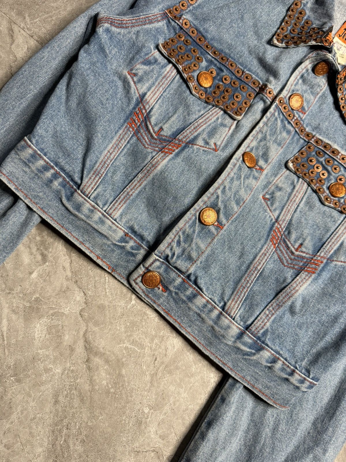 Jean Paul Gaultier Archival Jean Paul Gaultier Rivet Studded Cropped Denim JKT Size US S / EU 44-46 / 1 - 4 Thumbnail
