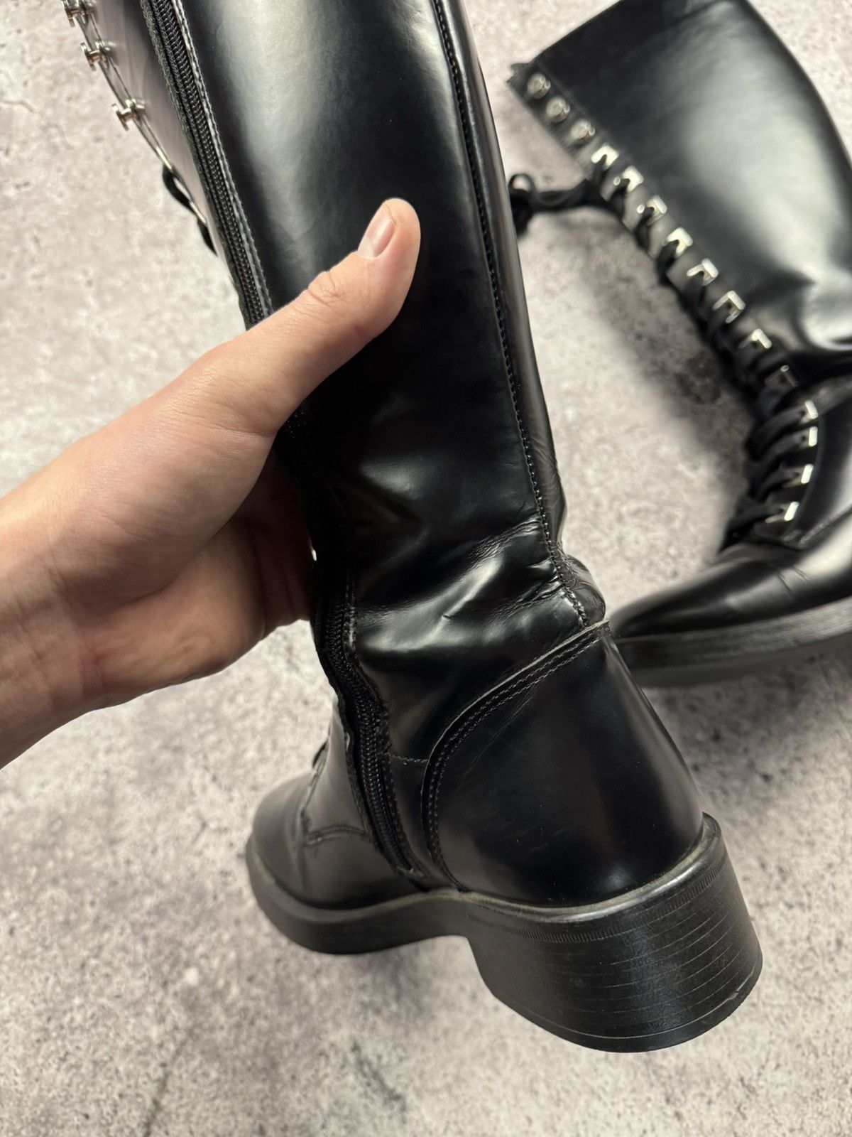 Japanese Brand Vintage AS 98 Zip Ankle Owens Style Leather Distressed Boots Size US 7 / IT 37 - 7 Thumbnail