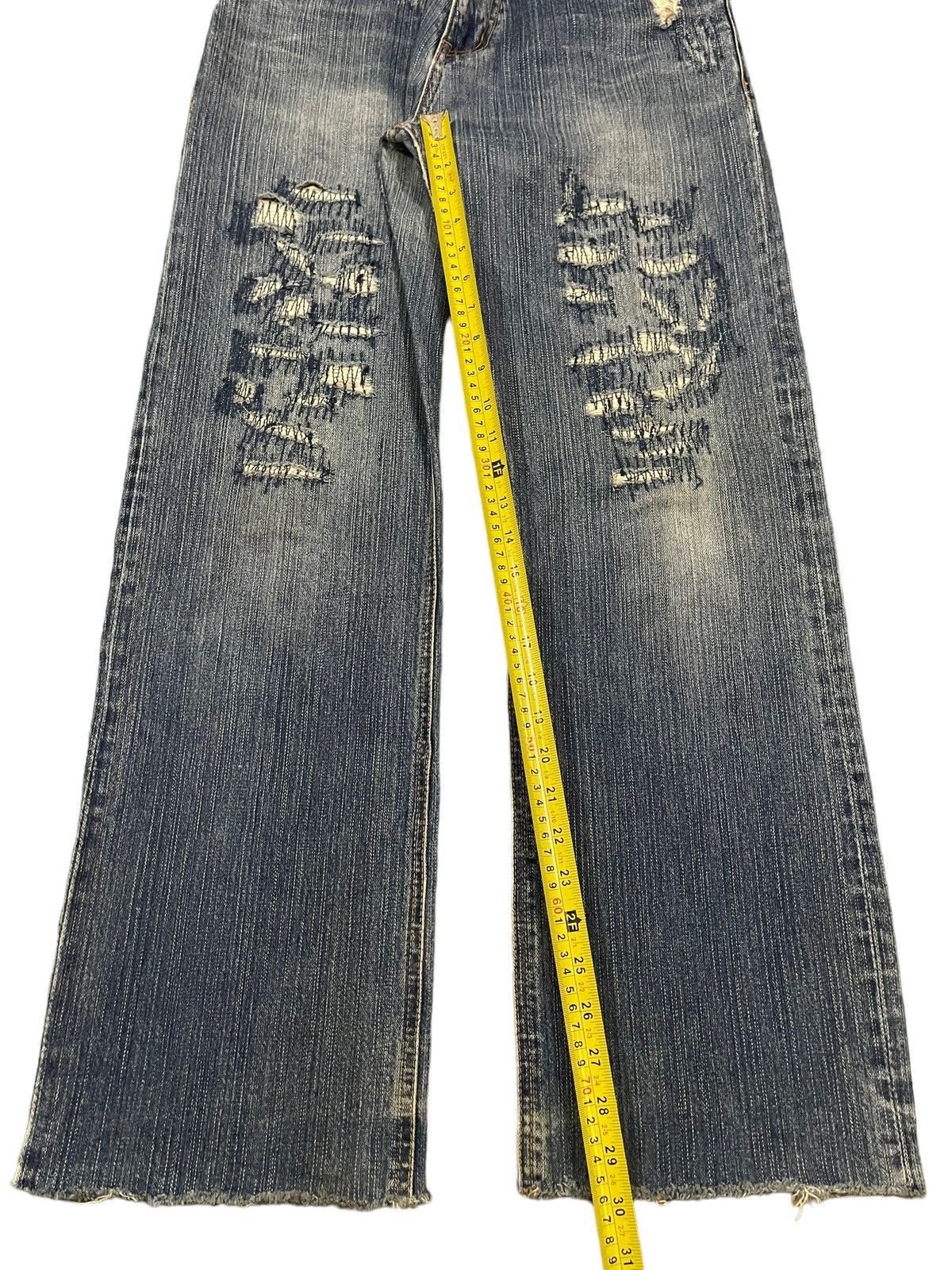 14th Addiction Vintage Japanese Brand Sashiko Distressed Baggy Jeans Size US 30 / EU 46 - 11 Thumbnail