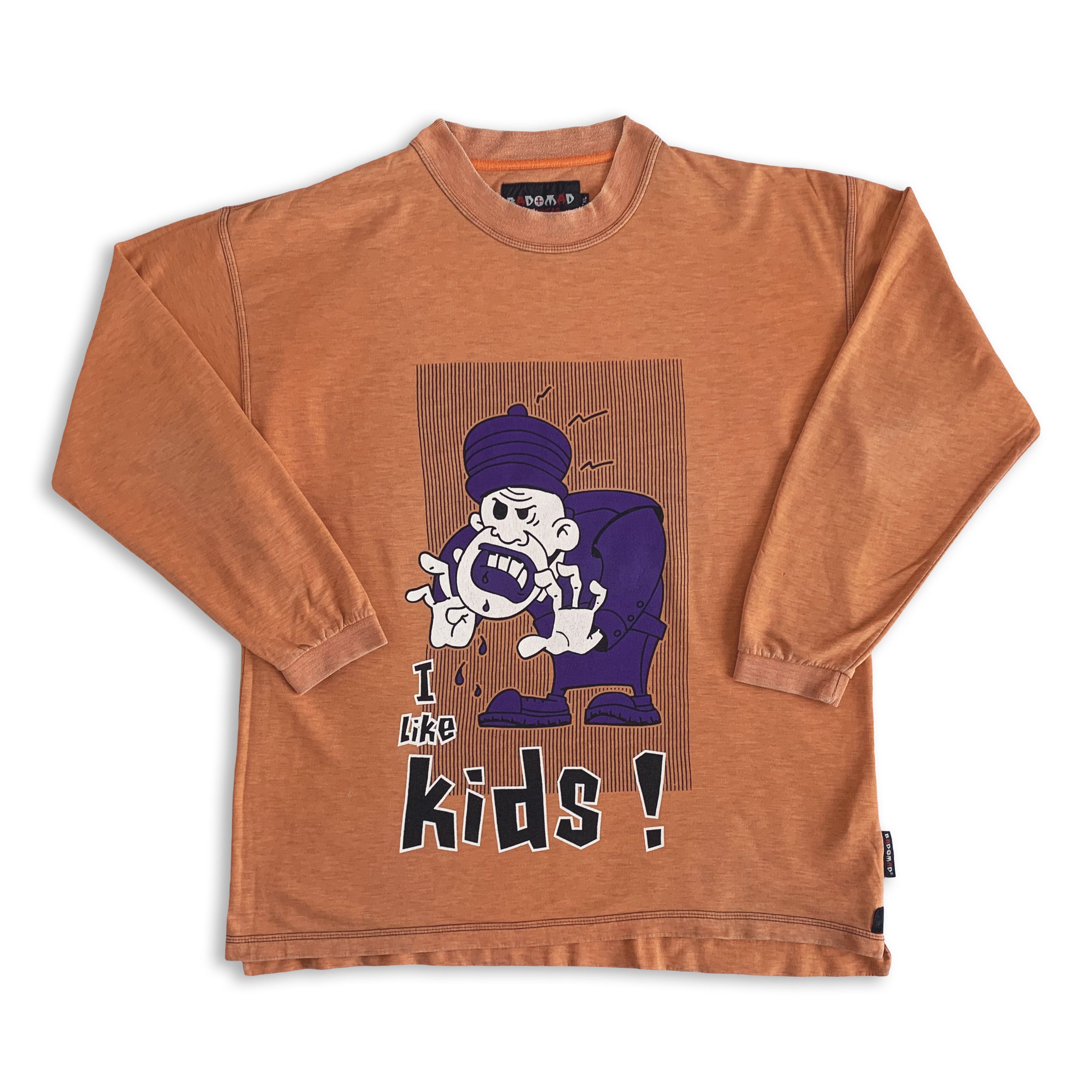 Other Vintage 90s BAD + MAD I Like Kids Sweatshirt Longsleeve Size US XL / EU 56 / 4 - 2 Thumbnail