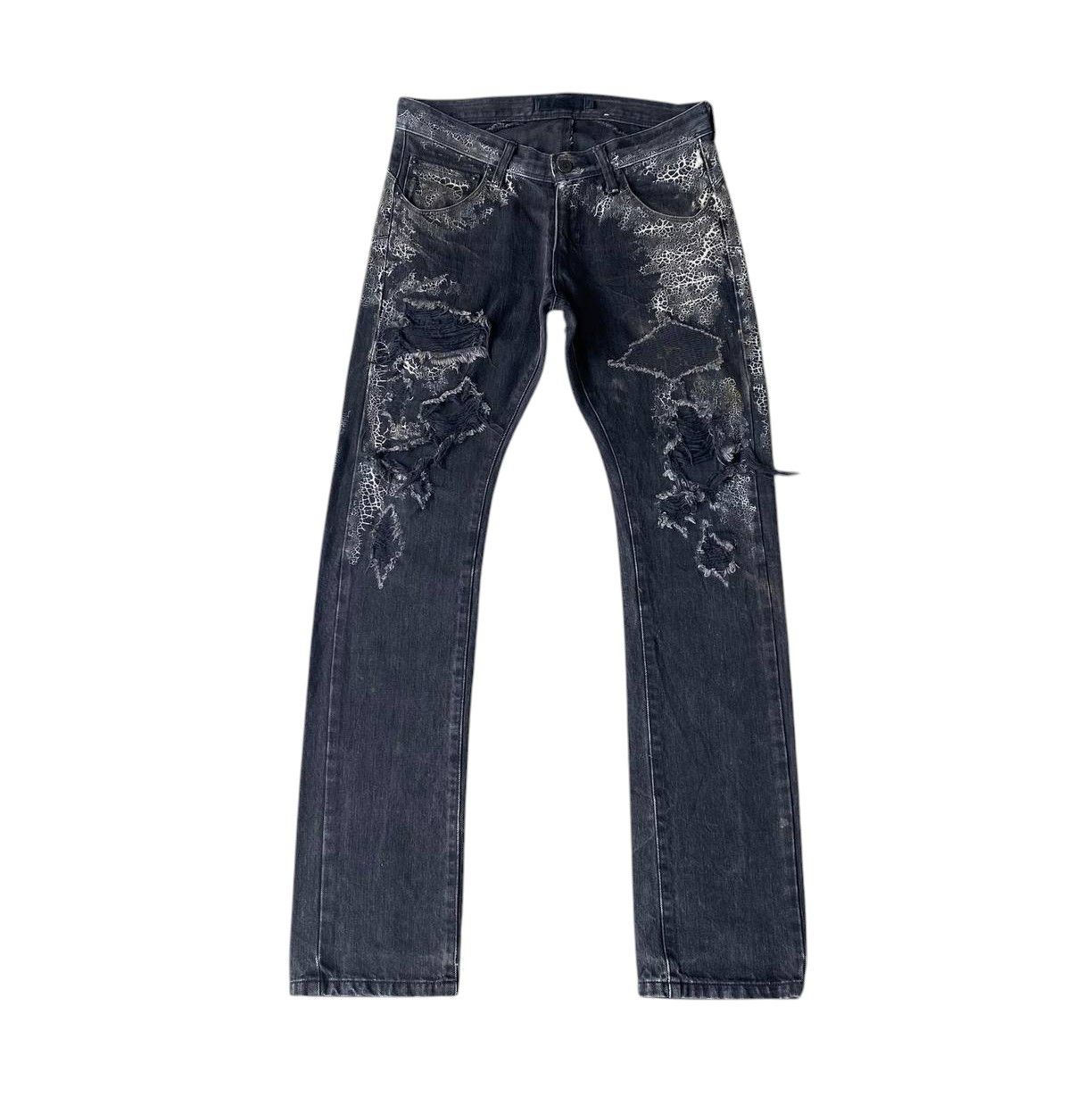 JACKROSE Rocker Jackrose LuvMaison Python+SpiderWeb Distressed Denim Size US 28 / EU 44 - 1 Thumbnail