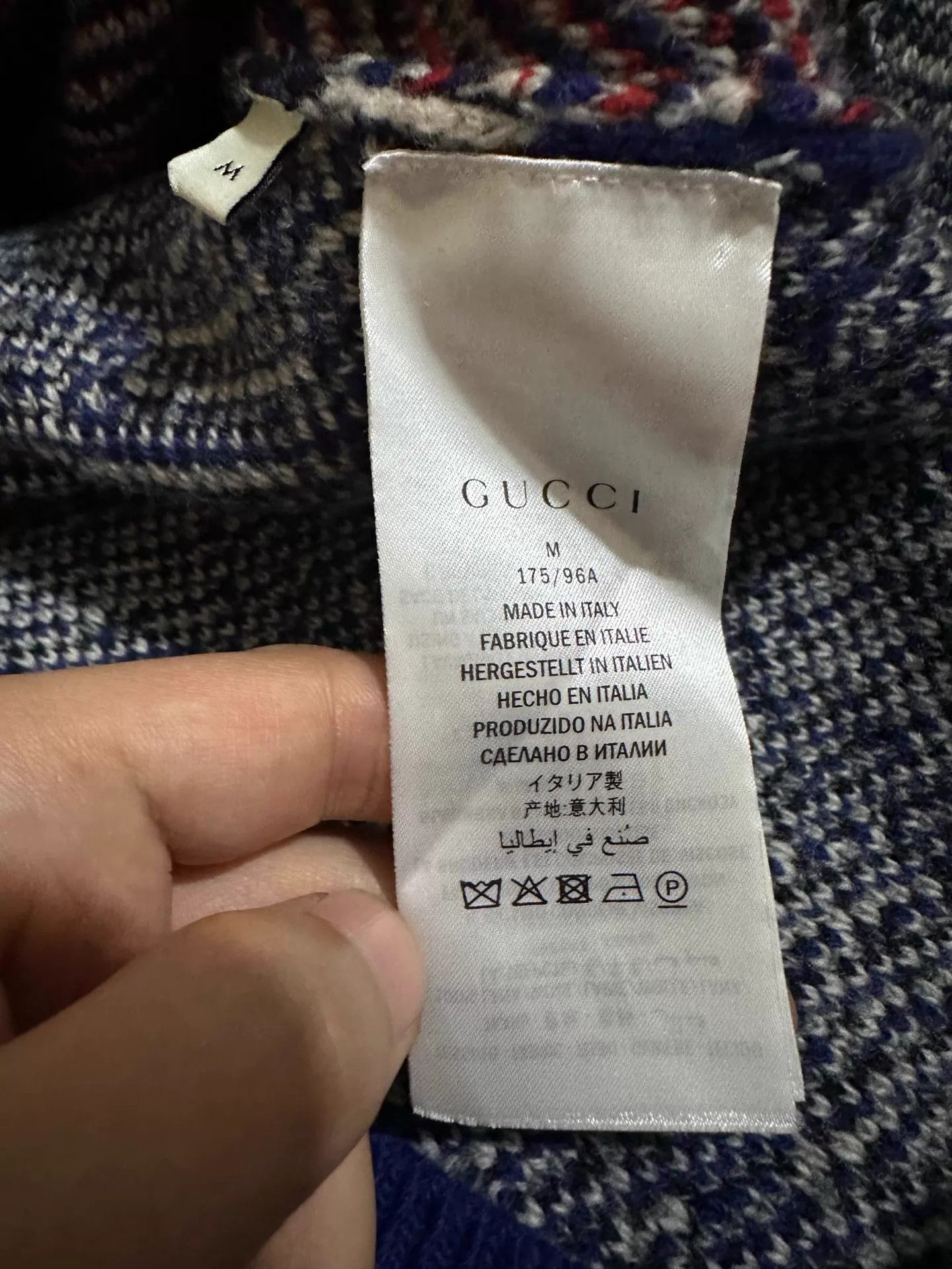 Gucci GUCCI Wolf Head Knit Wool Blue M Runway Sweatshirt Size US M / EU 48-50 / 2 - 7 Thumbnail