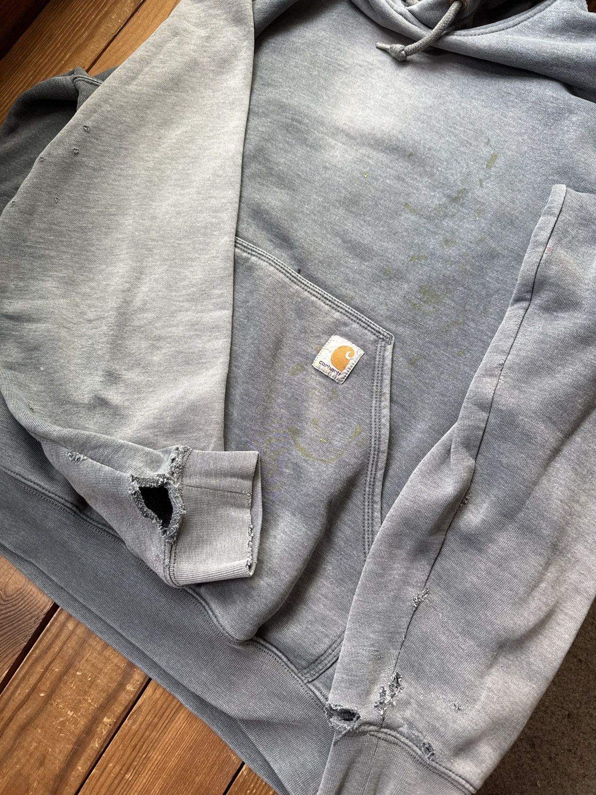 Carhartt Vintage Carhartt Faded Distressed Grey Hoodie Size US L / EU 52-54 / 3 - 3 Thumbnail