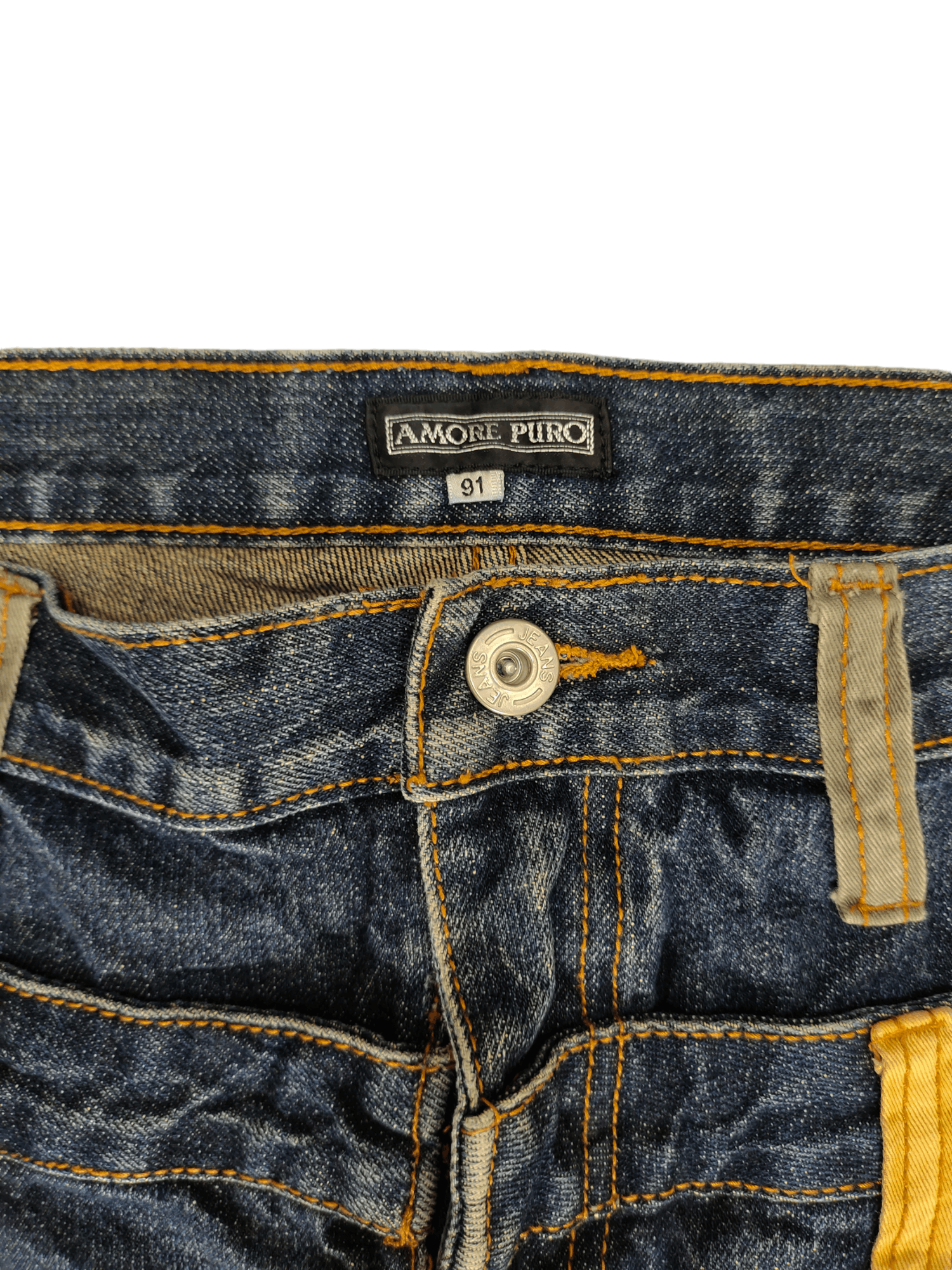Comme des Garcons × Undercover Amore Puro Double Waist Clawmark Faded Jeans Undercover Ppfm Size US 35 - 6 Thumbnail